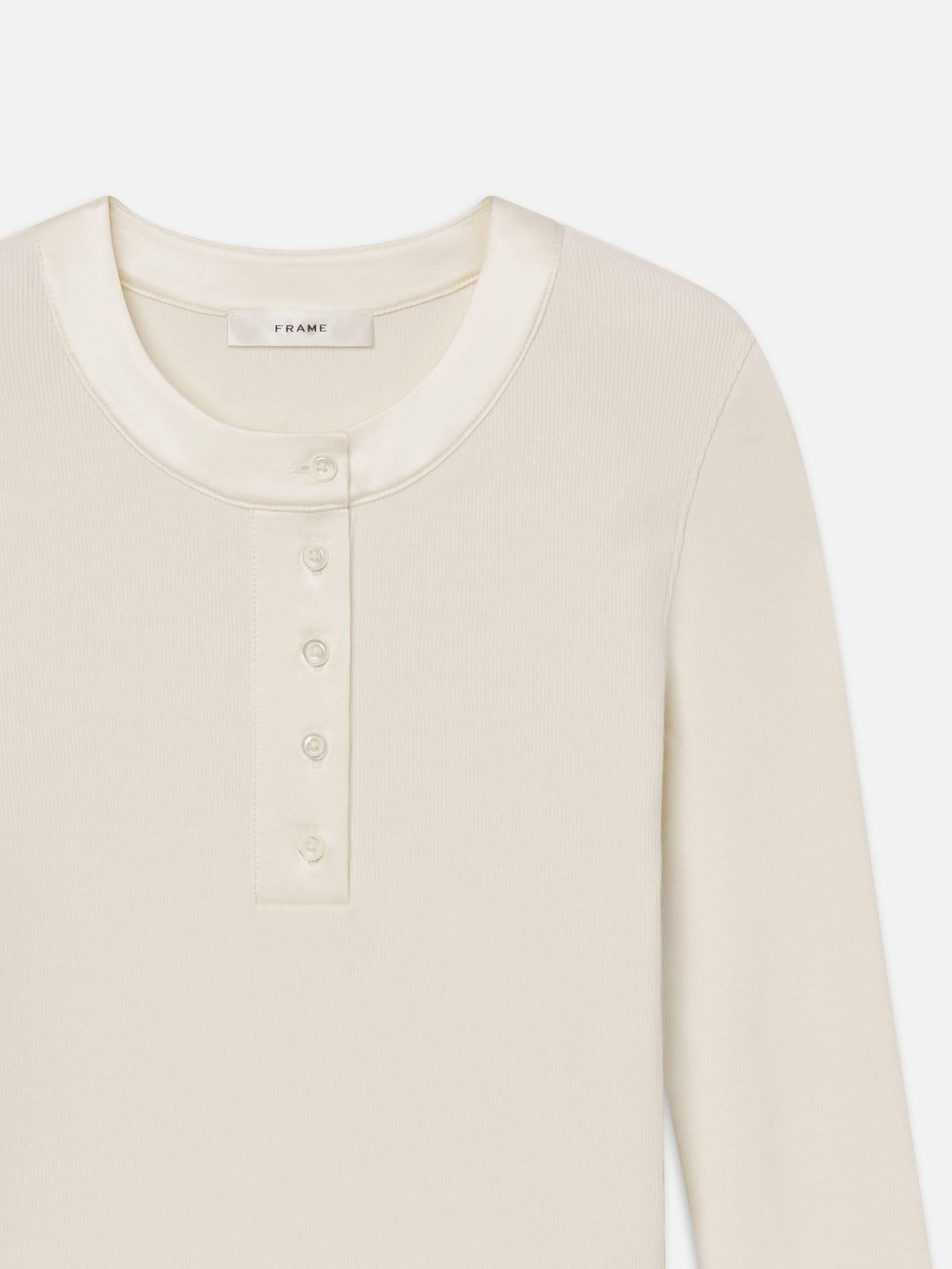 FRAME - The Satin Trim Rib Henley - Image 3