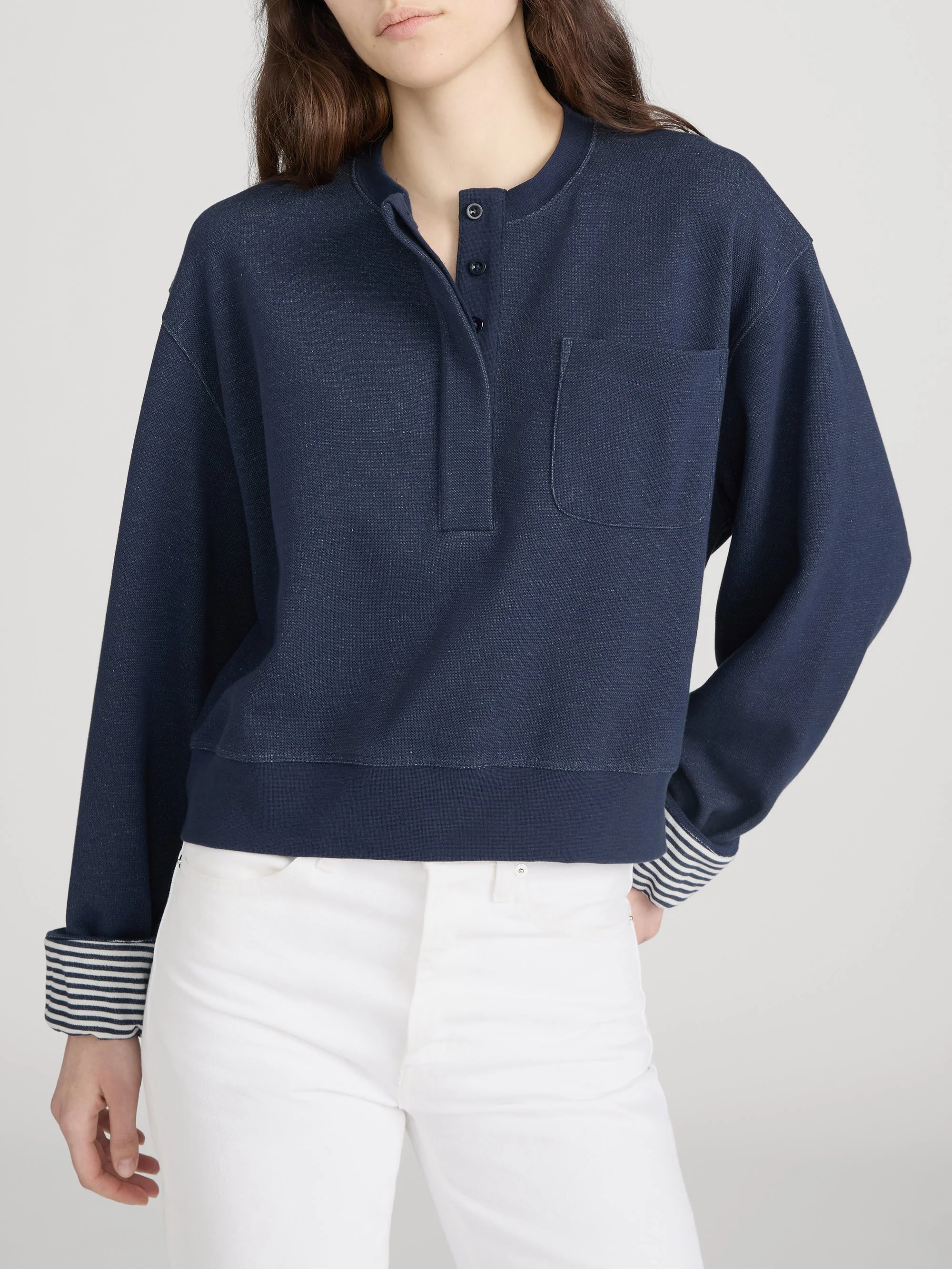 FRAME - The Stripe Cuff Sweatshirt - Image 3