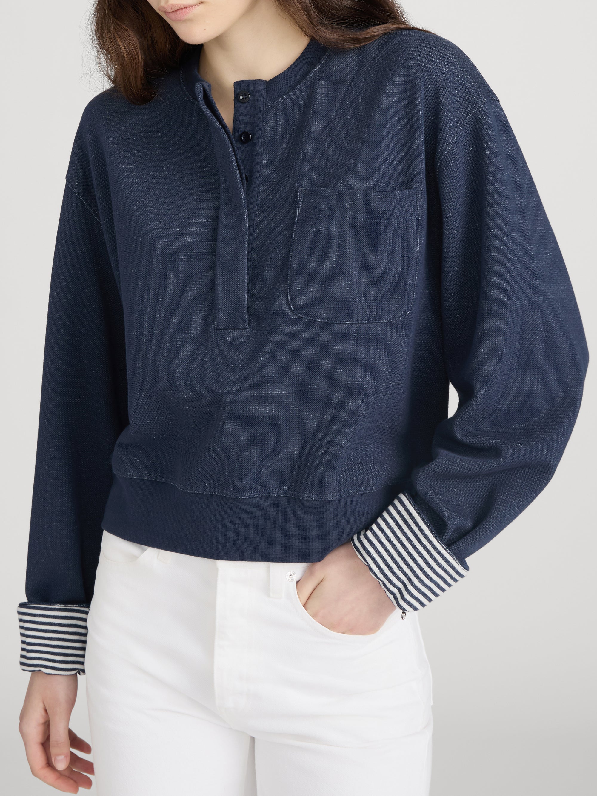 FRAME - The Stripe Cuff Sweatshirt - Image 4