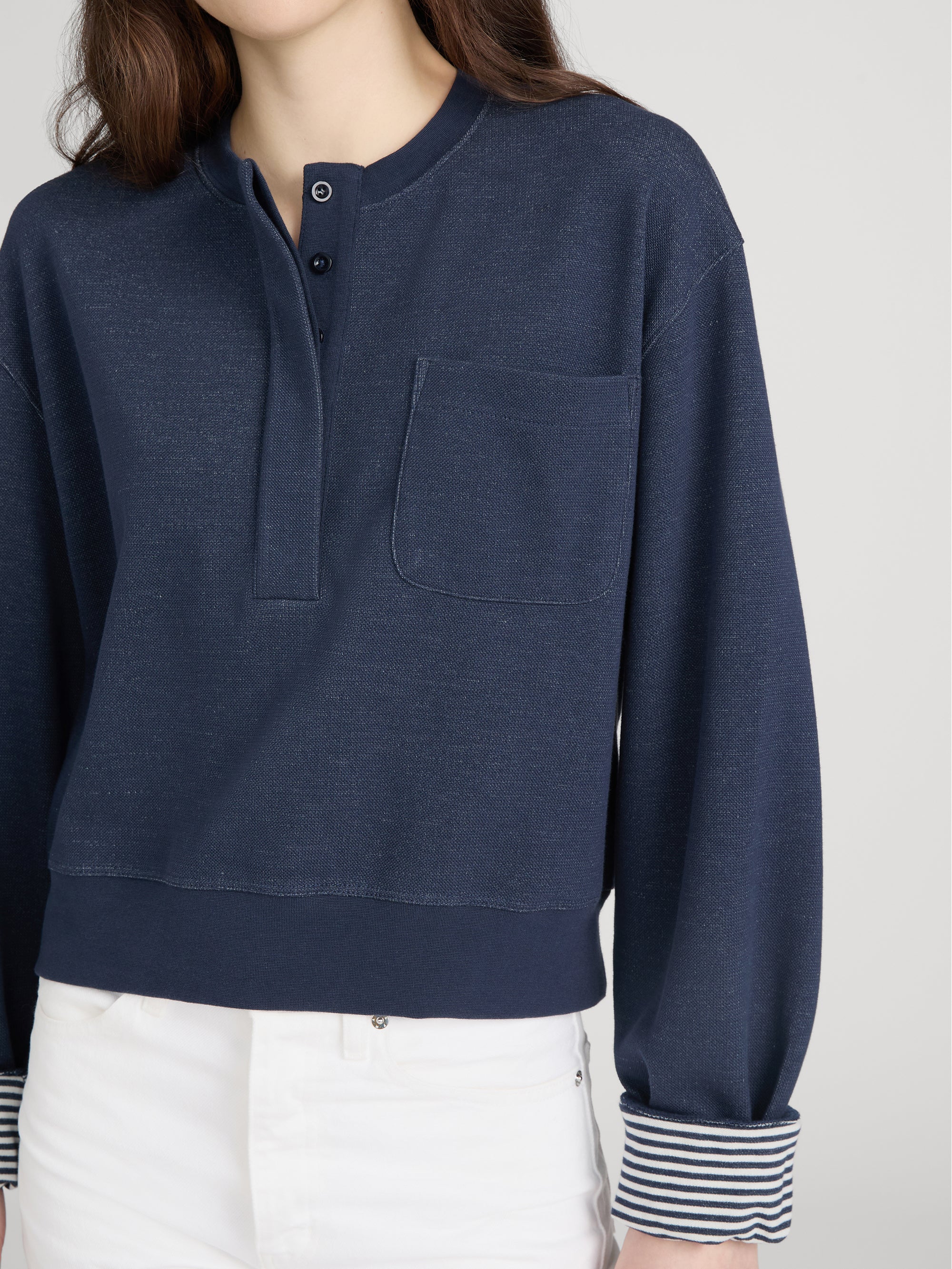 FRAME - The Stripe Cuff Sweatshirt - Image 5