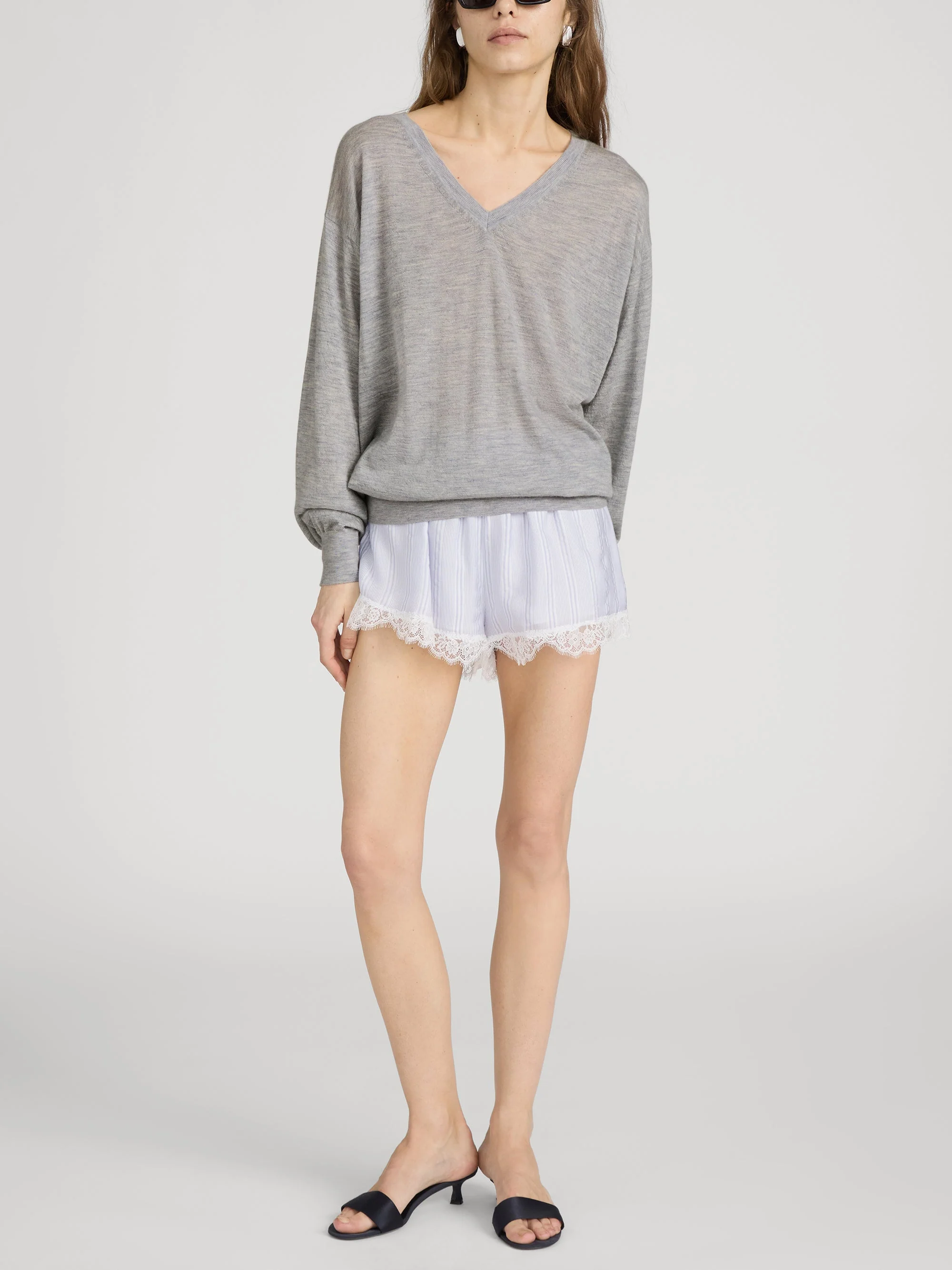 FRAME - The Stripe Lace Lounge Short - Image 2