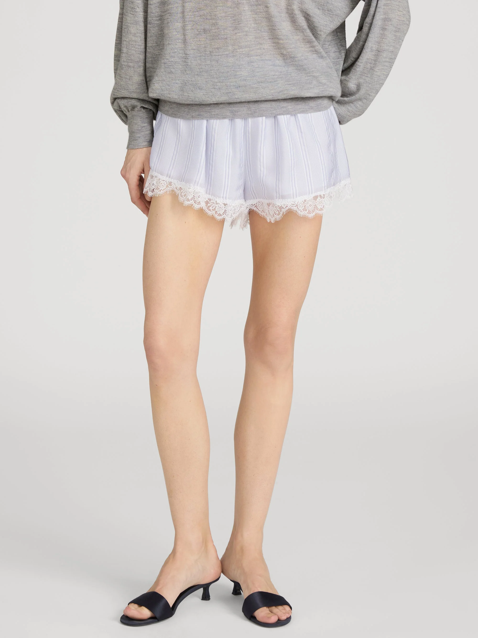 FRAME - The Stripe Lace Lounge Short - Image 3