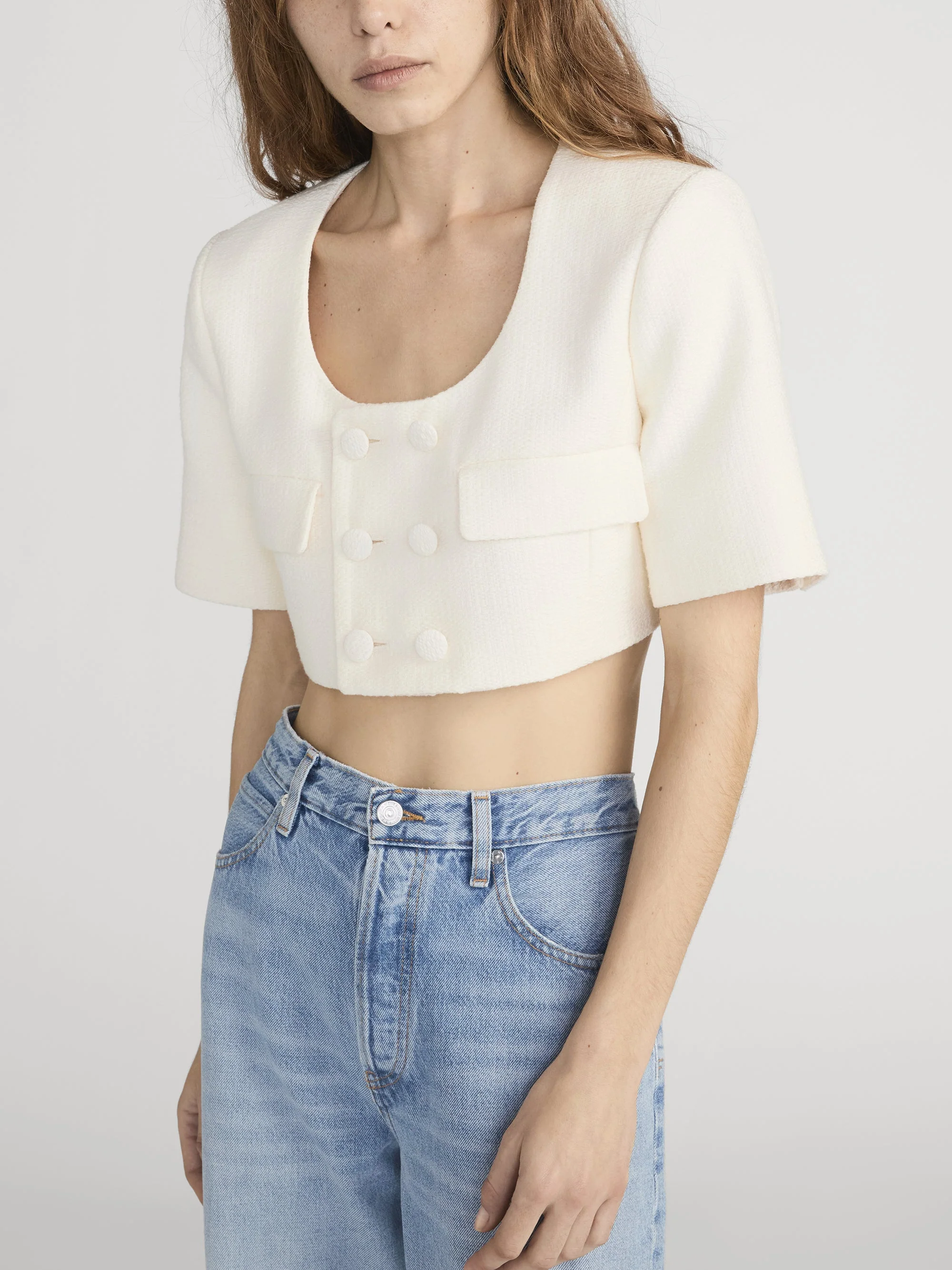 FRAME - The Tweed Cropped Jacket - Image 4