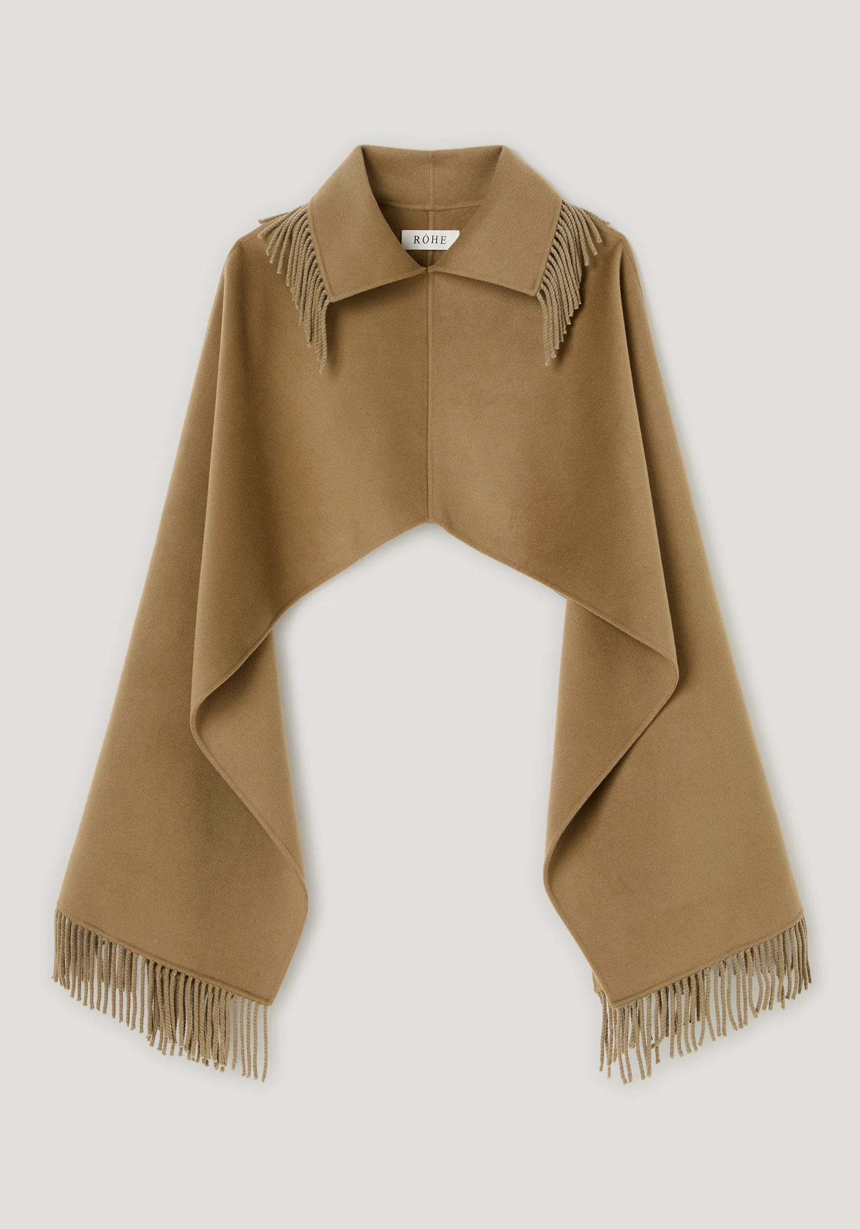 ROHE - Fringe scarf poncho | camel - Image 7