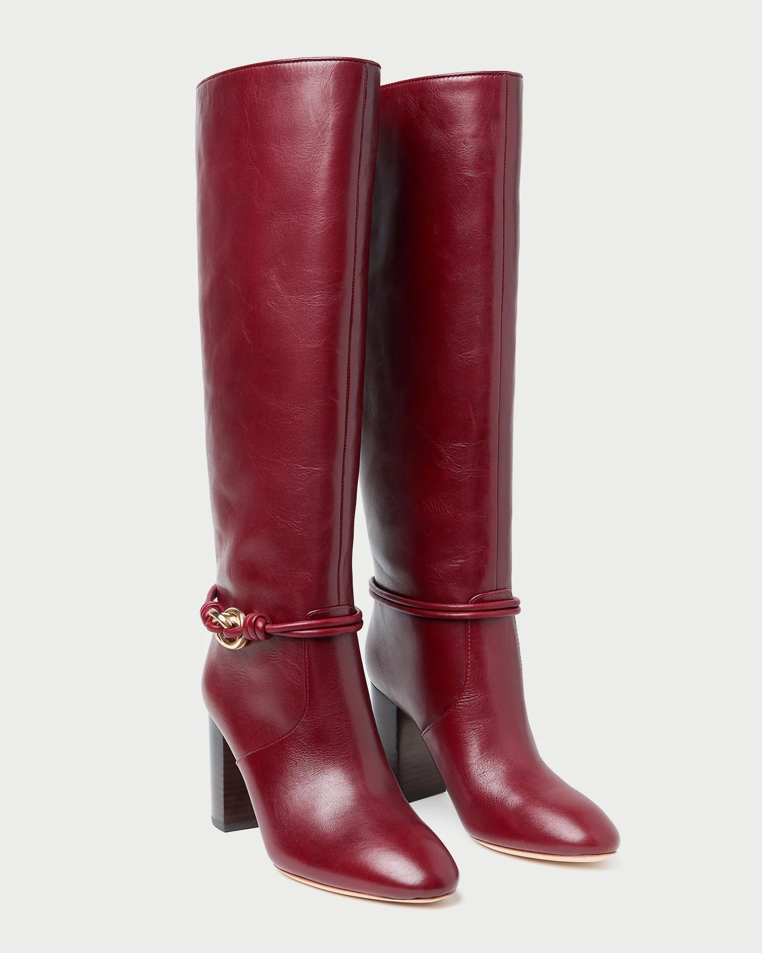 Loeffler Randall - Goldy Wine/Gold Leather Tall Boot - Image 3