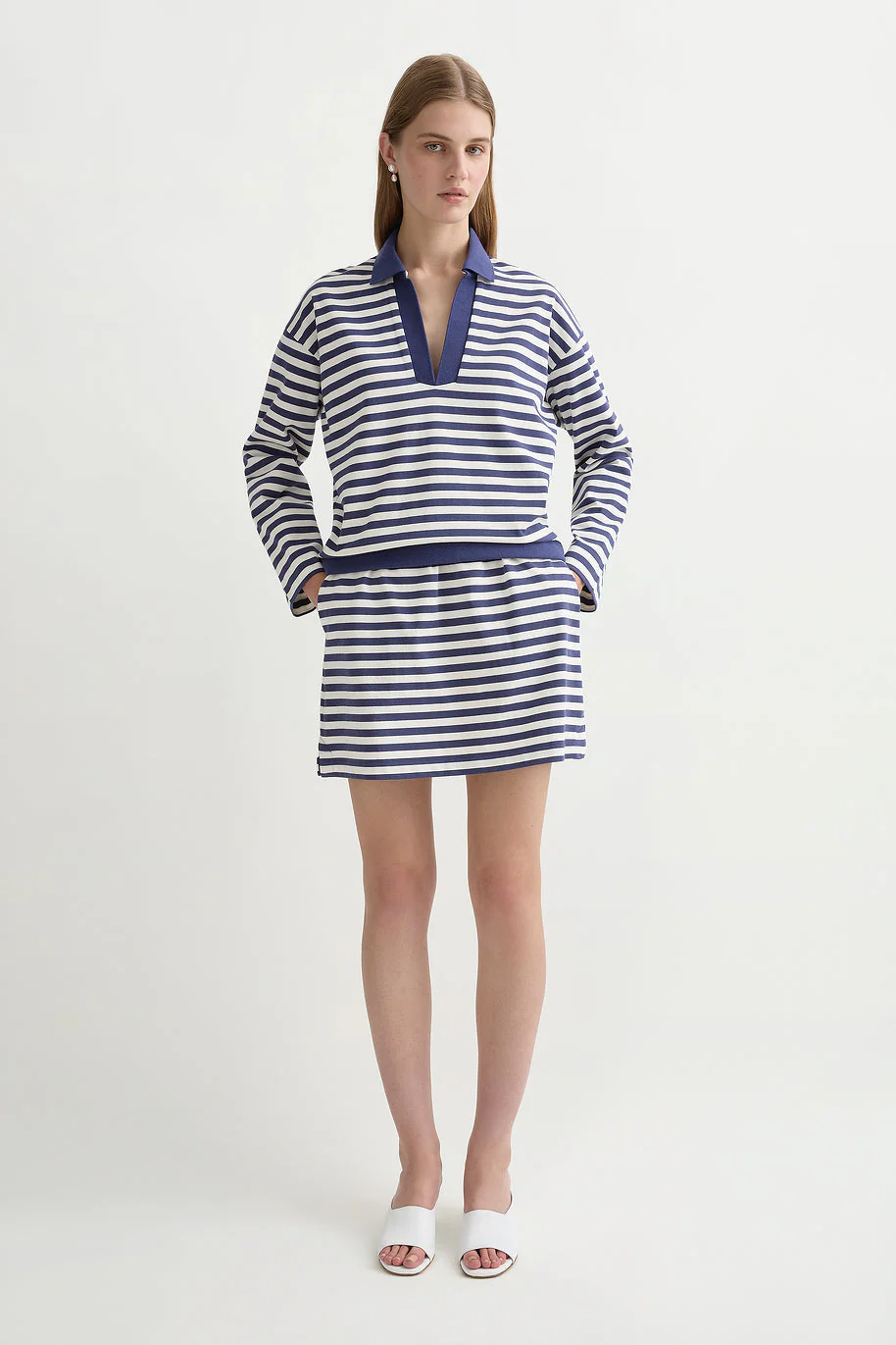 Posse - HAISLEY SKIRT - NAVY STRIPE