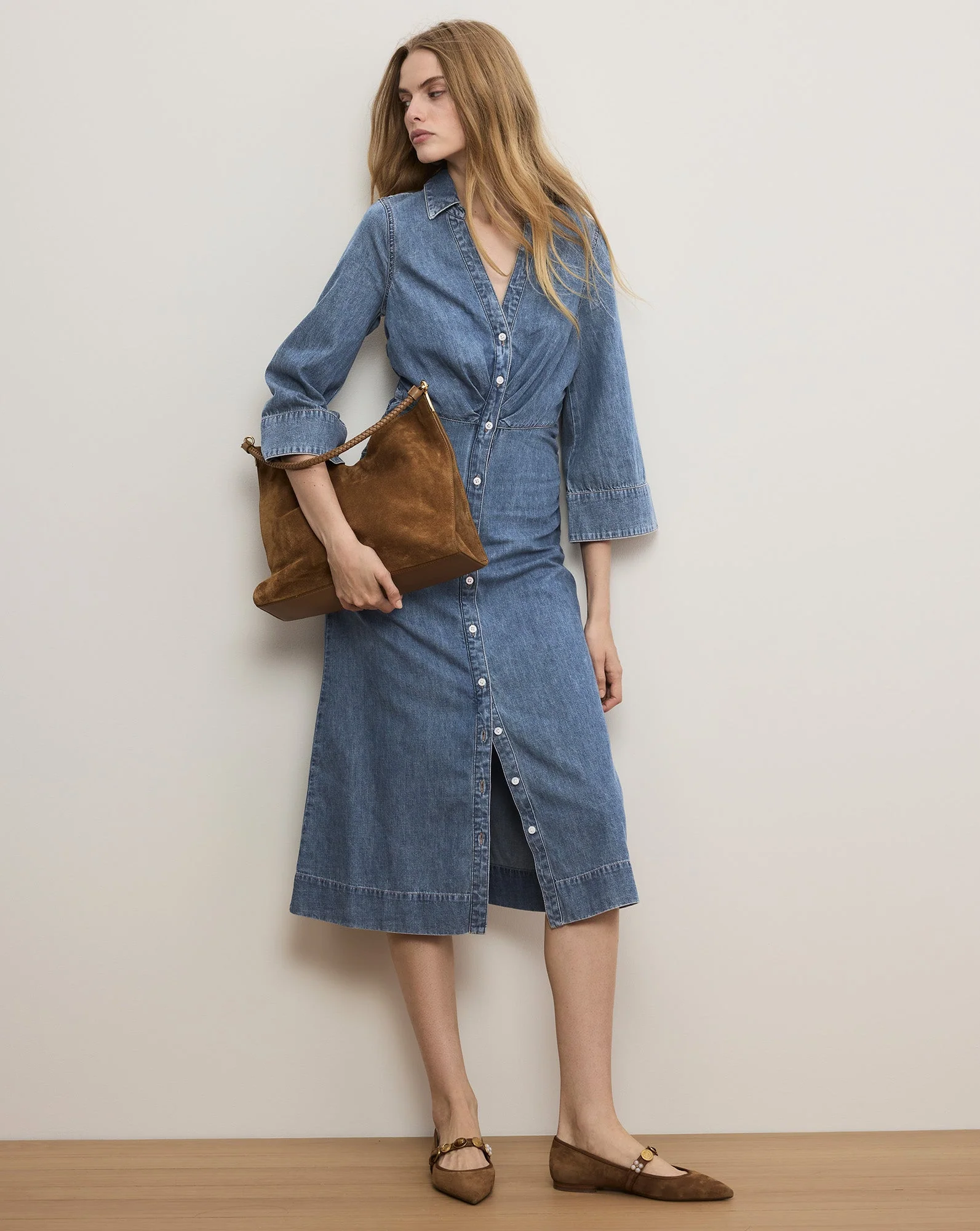 Veronica Beard - Haydon Denim Midi Shirtdress - Image 6