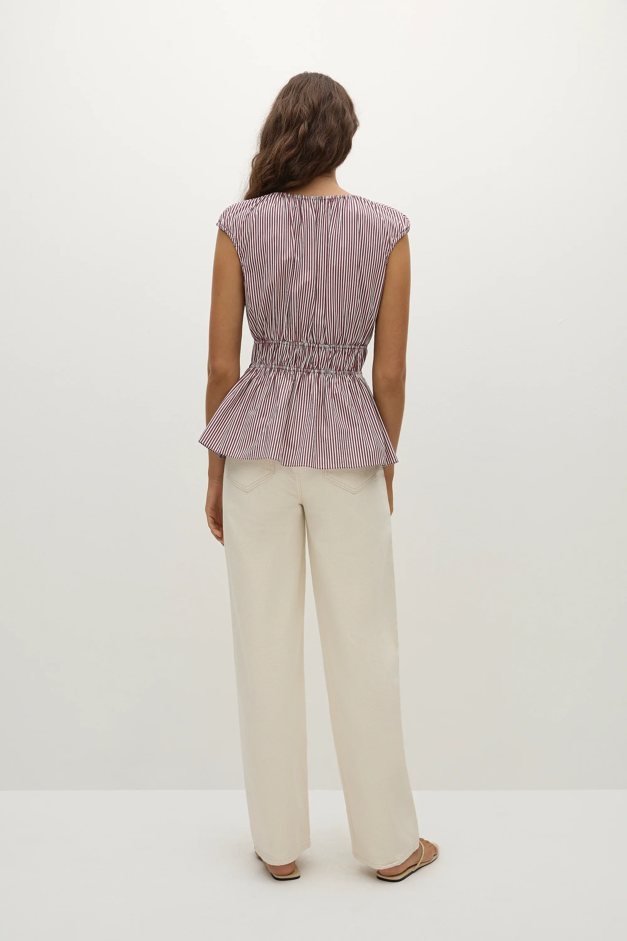 Faithfull - Hedda Top Maia Stripe Burgundy - Final Sale - Image 4