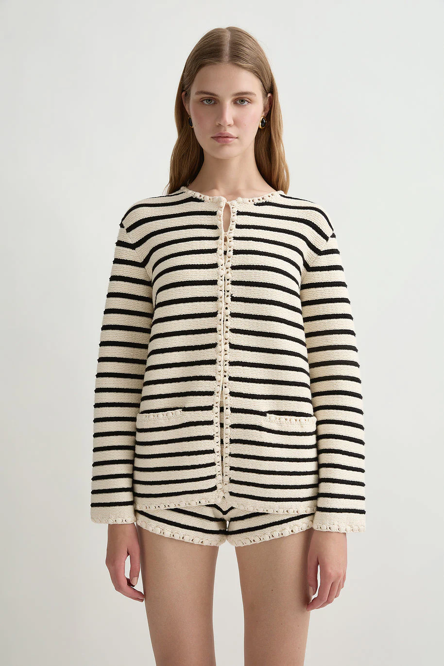 Posse - HENRY CARDIGAN - CREAM & BLACK - Image 8