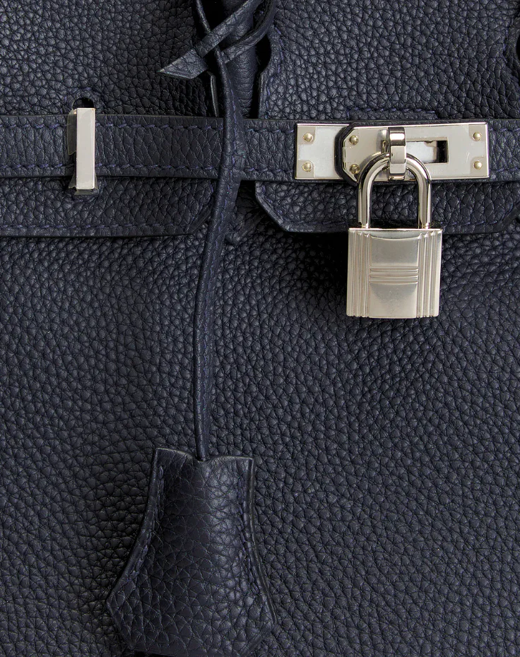 Hermes Togo Birkin 25 Handbag in Bleu Encre - Image 5