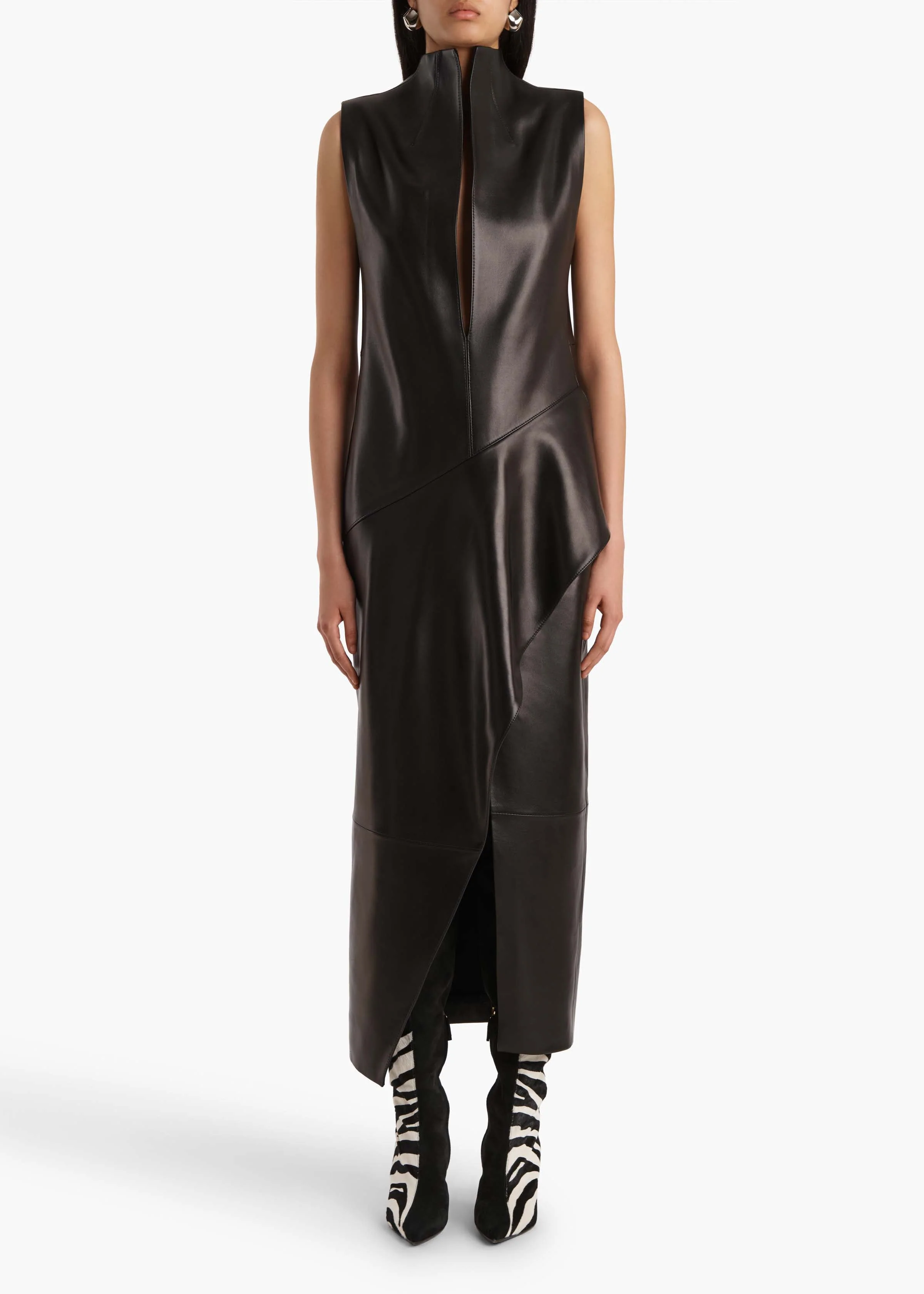 Khaite - Hilda Dress in Black Leather - Image 11