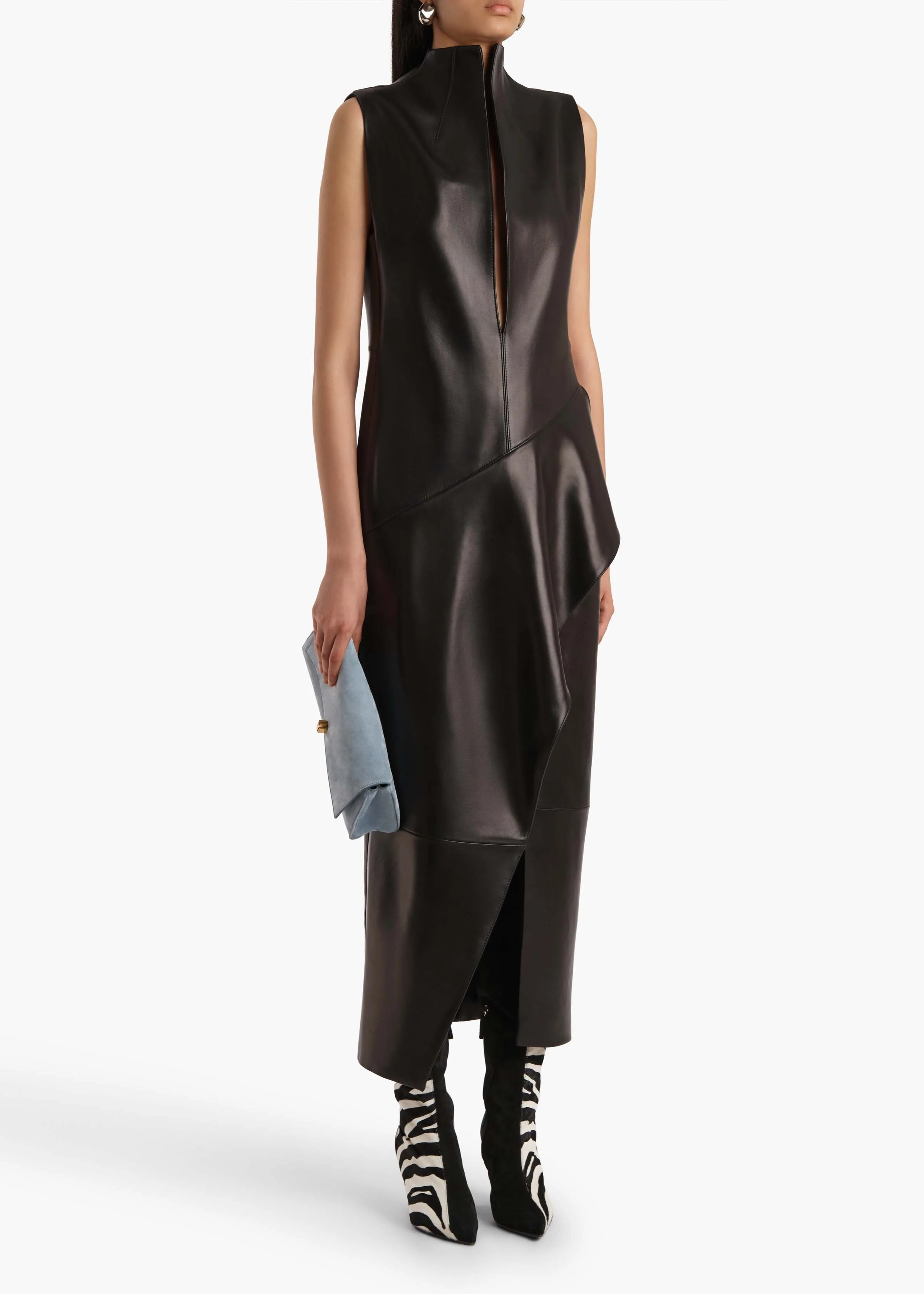 Khaite - Hilda Dress in Black Leather - Image 2
