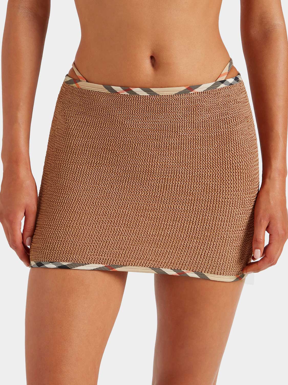 Hunza G x Burberry - Burberry x Hunza G Devyn Skirt/Top - Metallic Cocoa/Check - Image 7