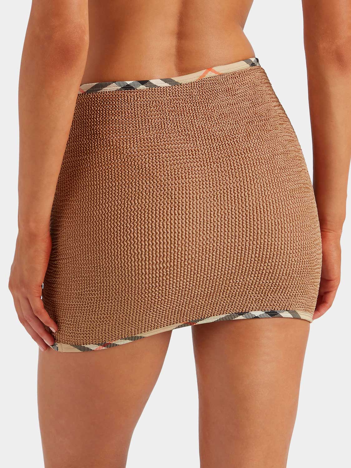 Hunza G x Burberry - Burberry x Hunza G Devyn Skirt/Top - Metallic Cocoa/Check - Image 8