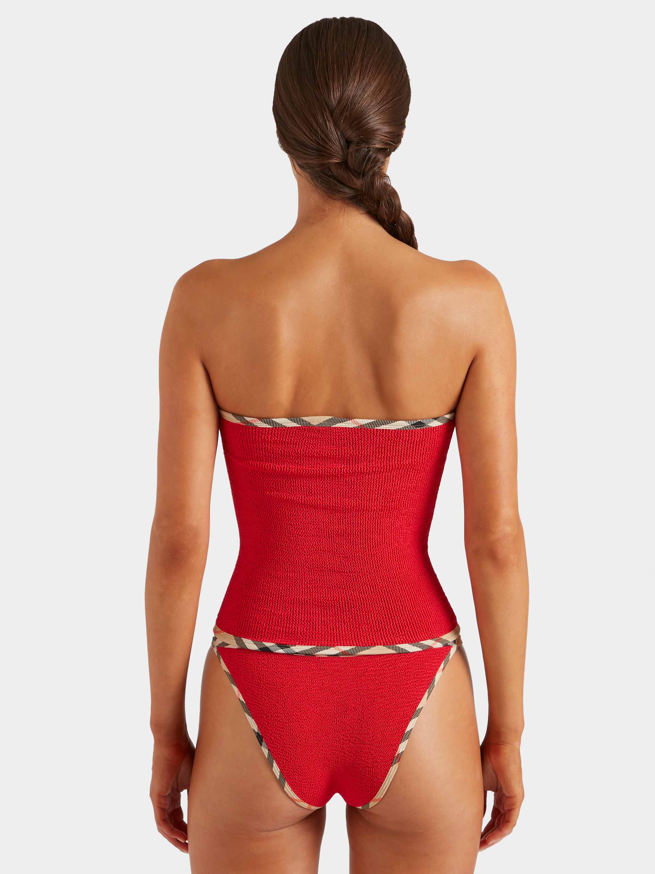 Hunza G x Burberry - Burberry x Hunza G Devyn Skirt/Top - Red/Check - Image 4