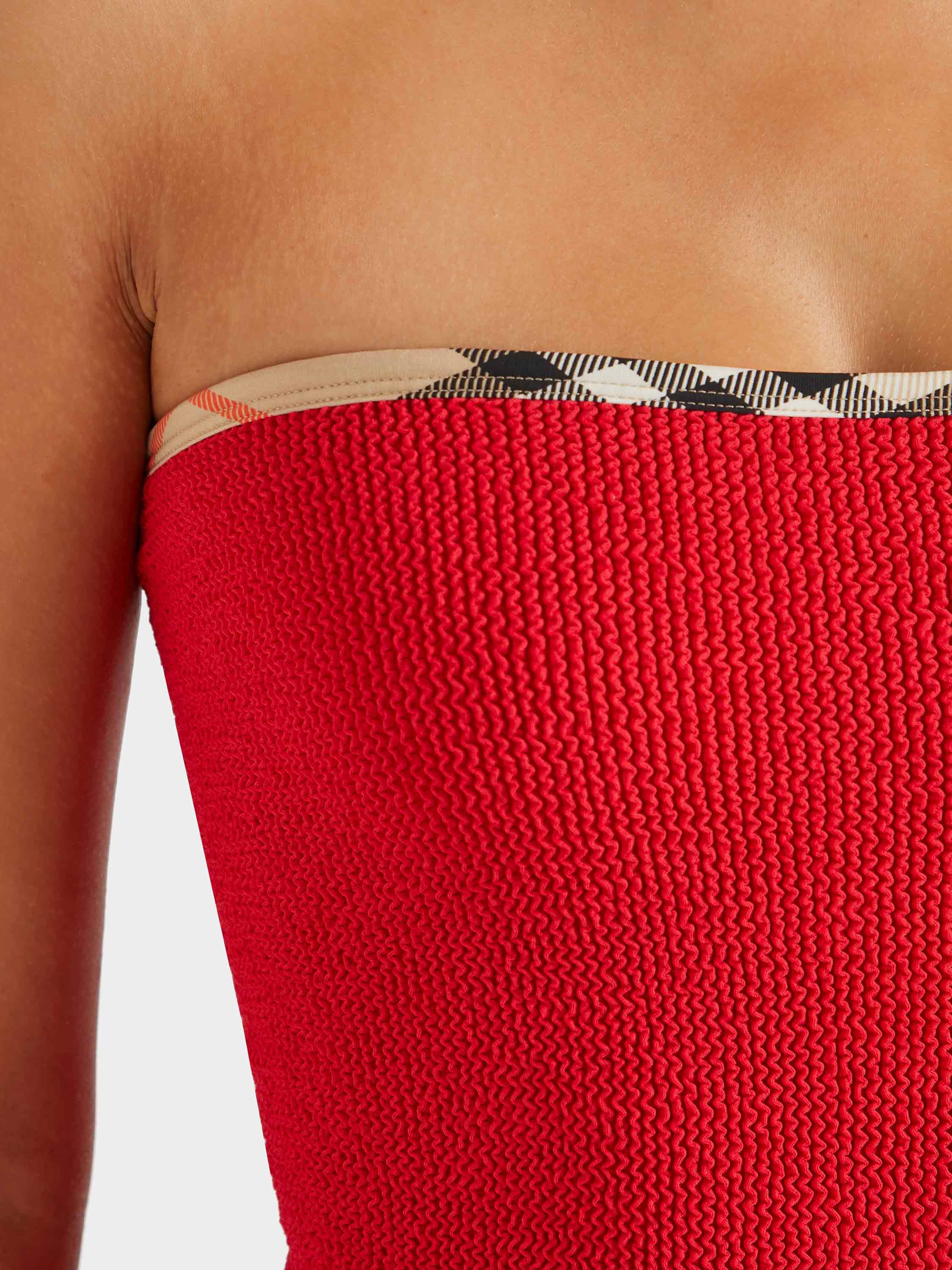 Hunza G x Burberry - Burberry x Hunza G Devyn Skirt/Top - Red/Check - Image 5