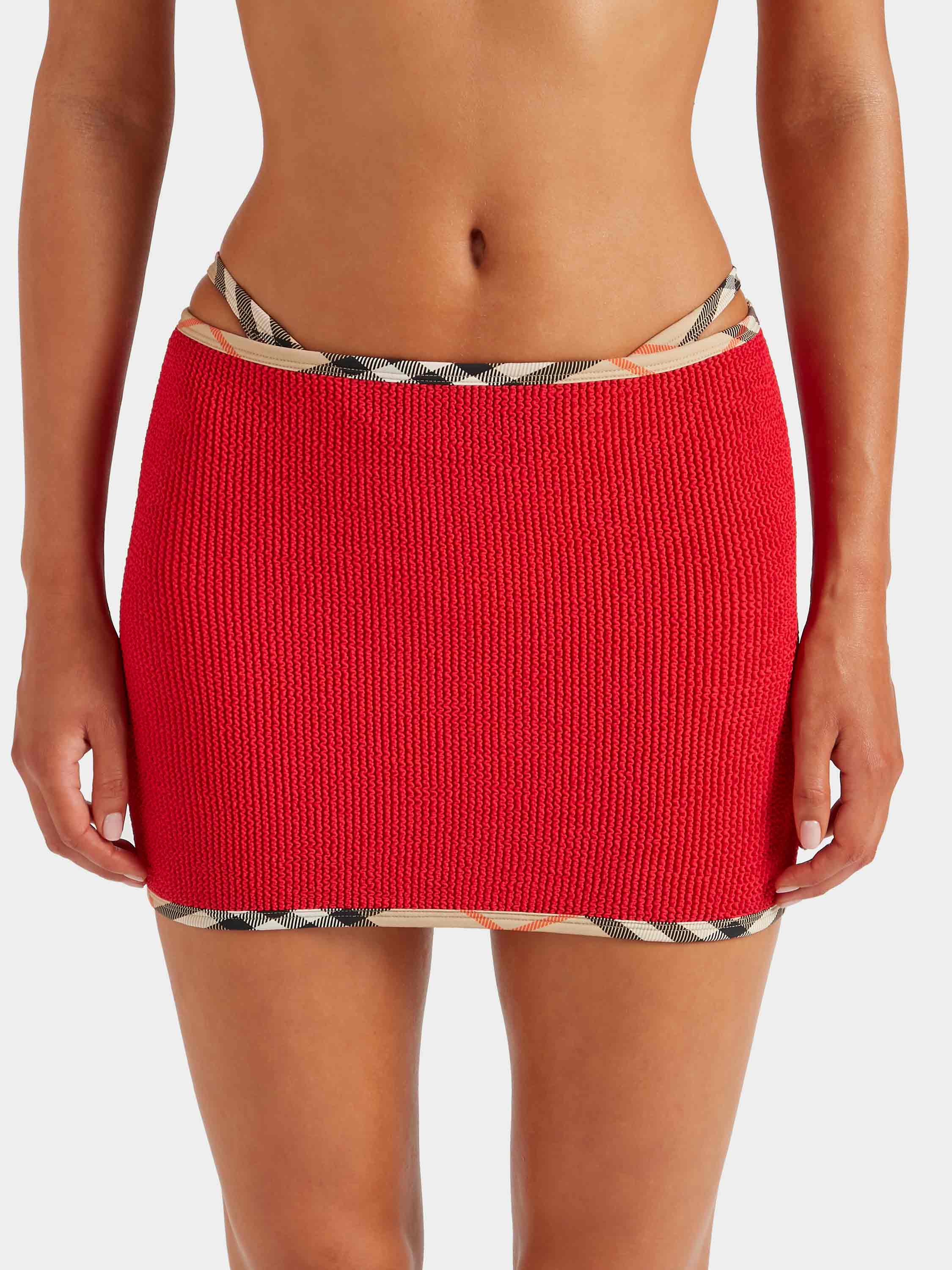Hunza G x Burberry - Burberry x Hunza G Devyn Skirt/Top - Red/Check - Image 7