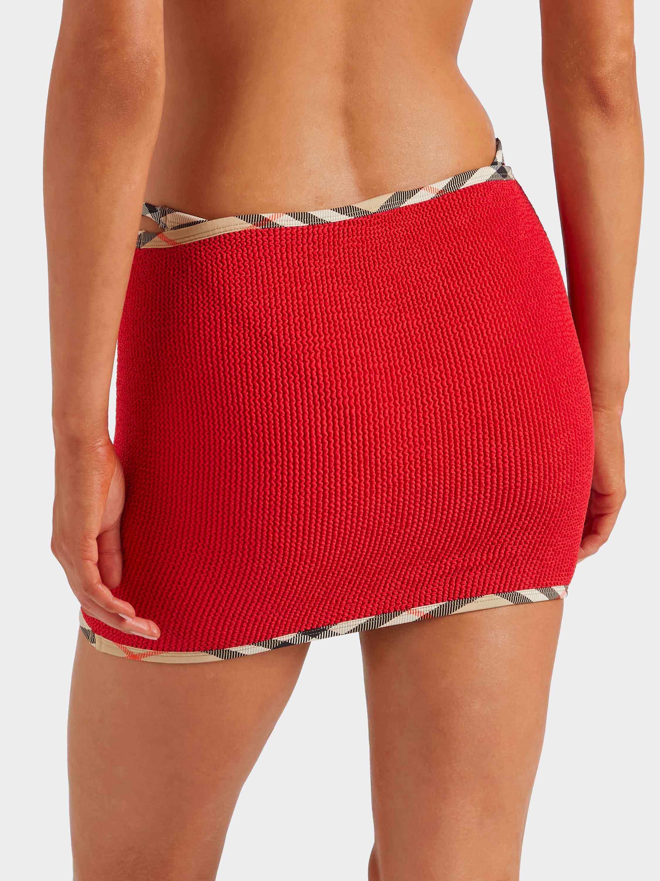 Hunza G x Burberry - Burberry x Hunza G Devyn Skirt/Top - Red/Check - Image 8