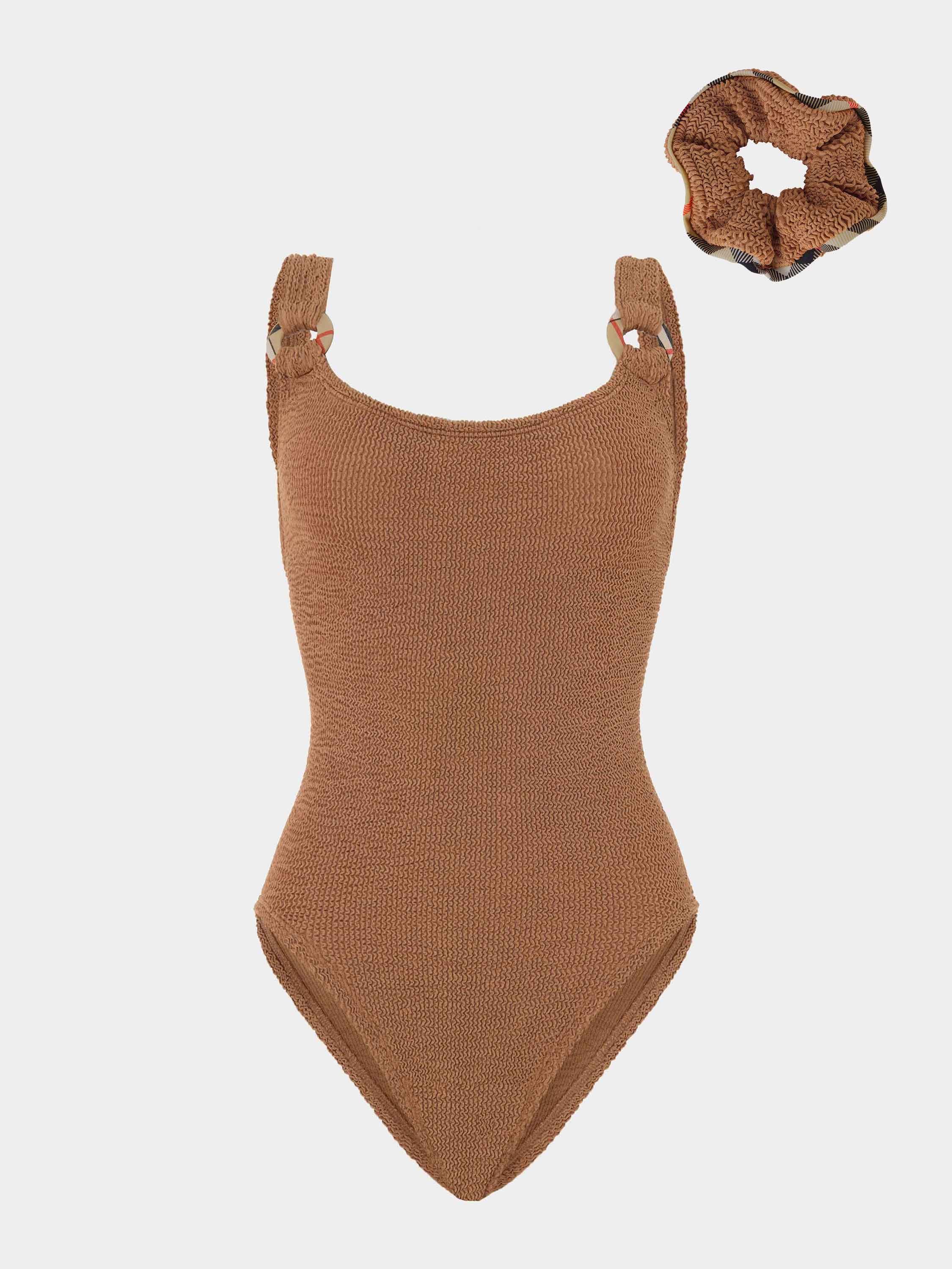Hunza G x Burberry - Burberry x Hunza G Domino Swim - Metallic Cocoa/Check - Image 2