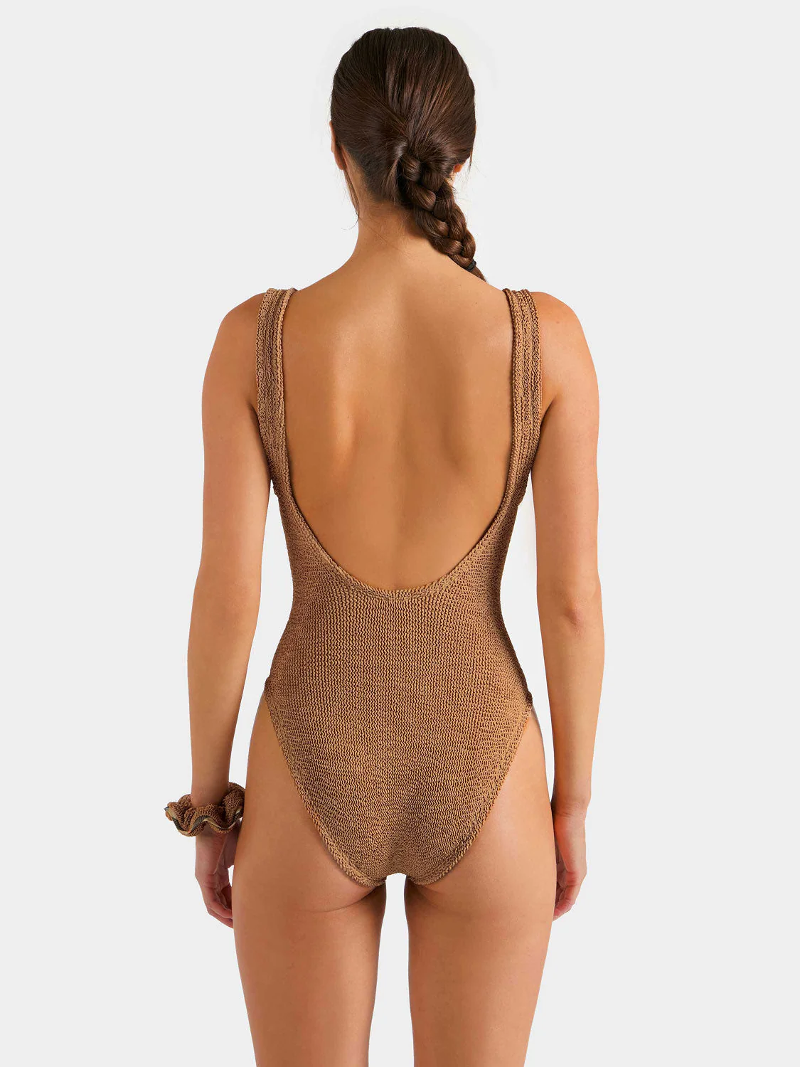 Hunza G x Burberry - Burberry x Hunza G Domino Swim - Metallic Cocoa/Check - Image 4