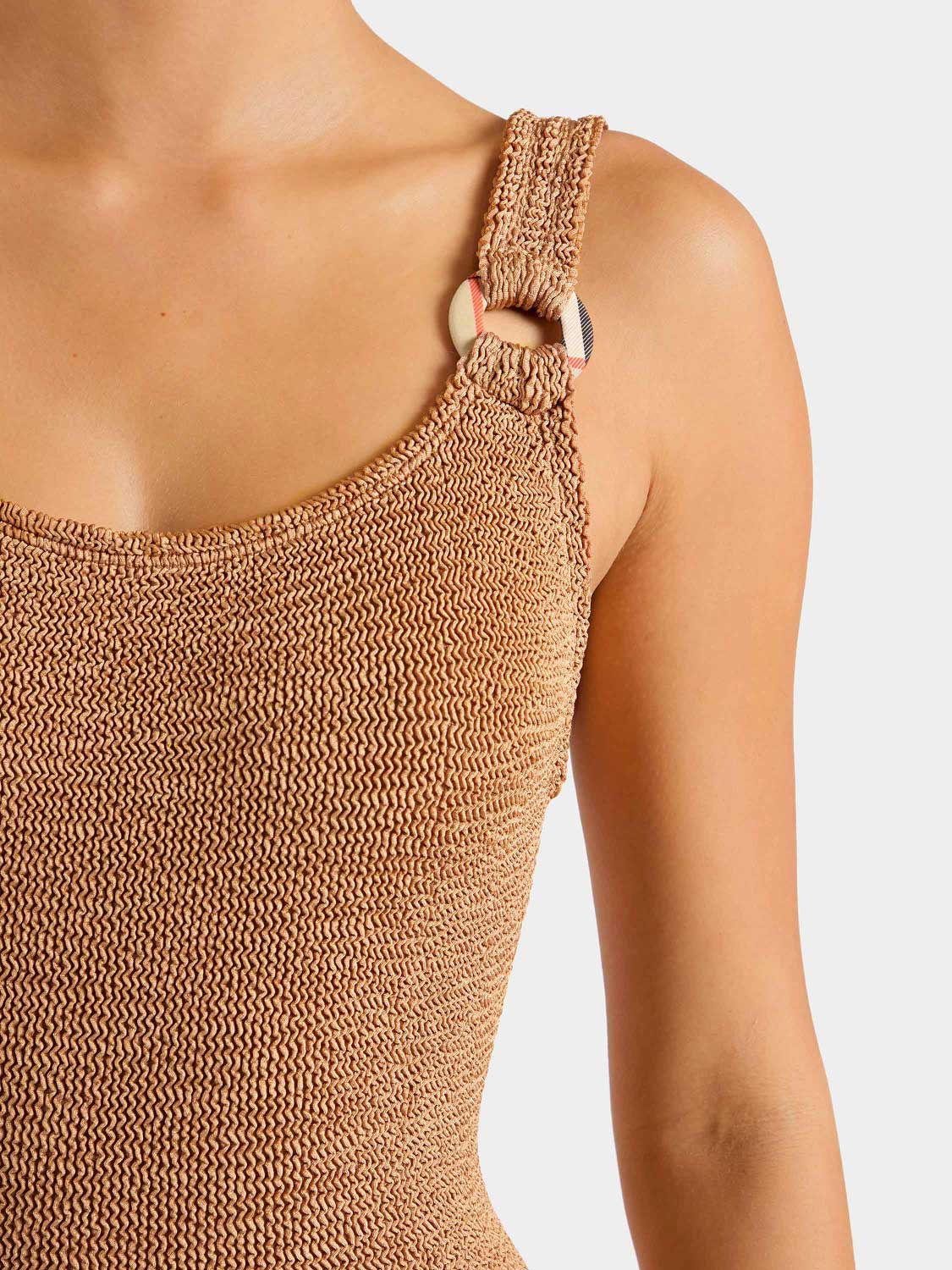 Hunza G x Burberry - Burberry x Hunza G Domino Swim - Metallic Cocoa/Check - Image 5