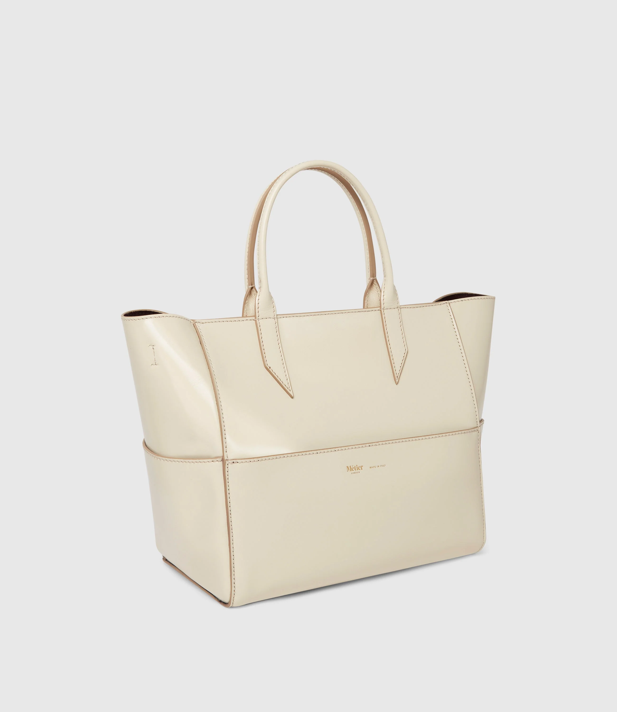Metier - Incognito Crossbody Glossy Calfskin White Sand - Image 2