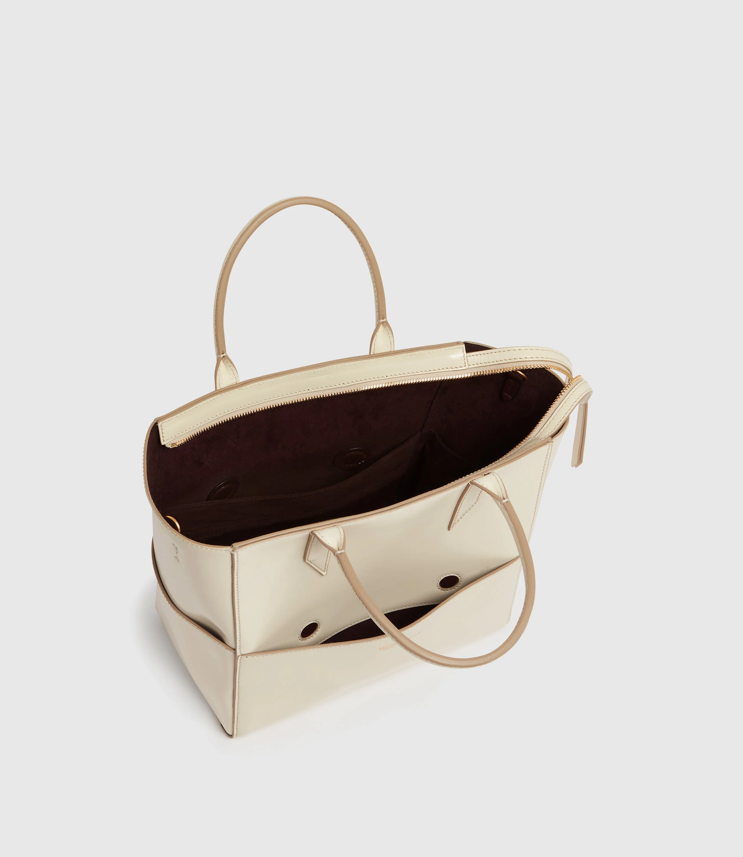 Metier - Incognito Crossbody Glossy Calfskin White Sand - Image 3