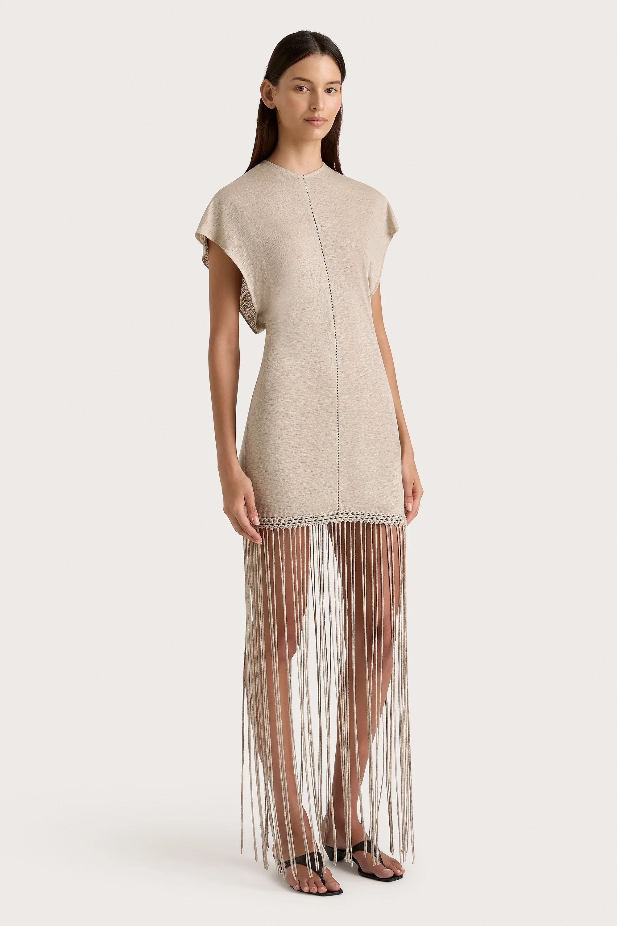 Faithfull - Ines Fringe Dress Oatmeal - Final Sale - Image 4