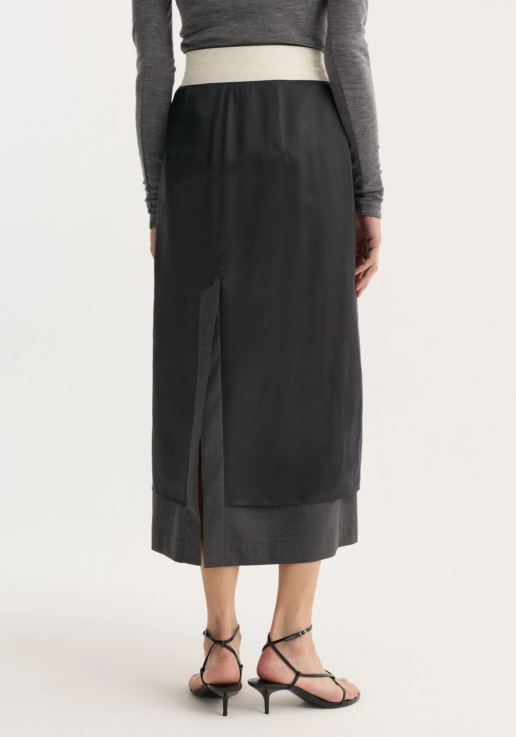 ROHE - Inside - out skirt | dark grey melange - Image 5