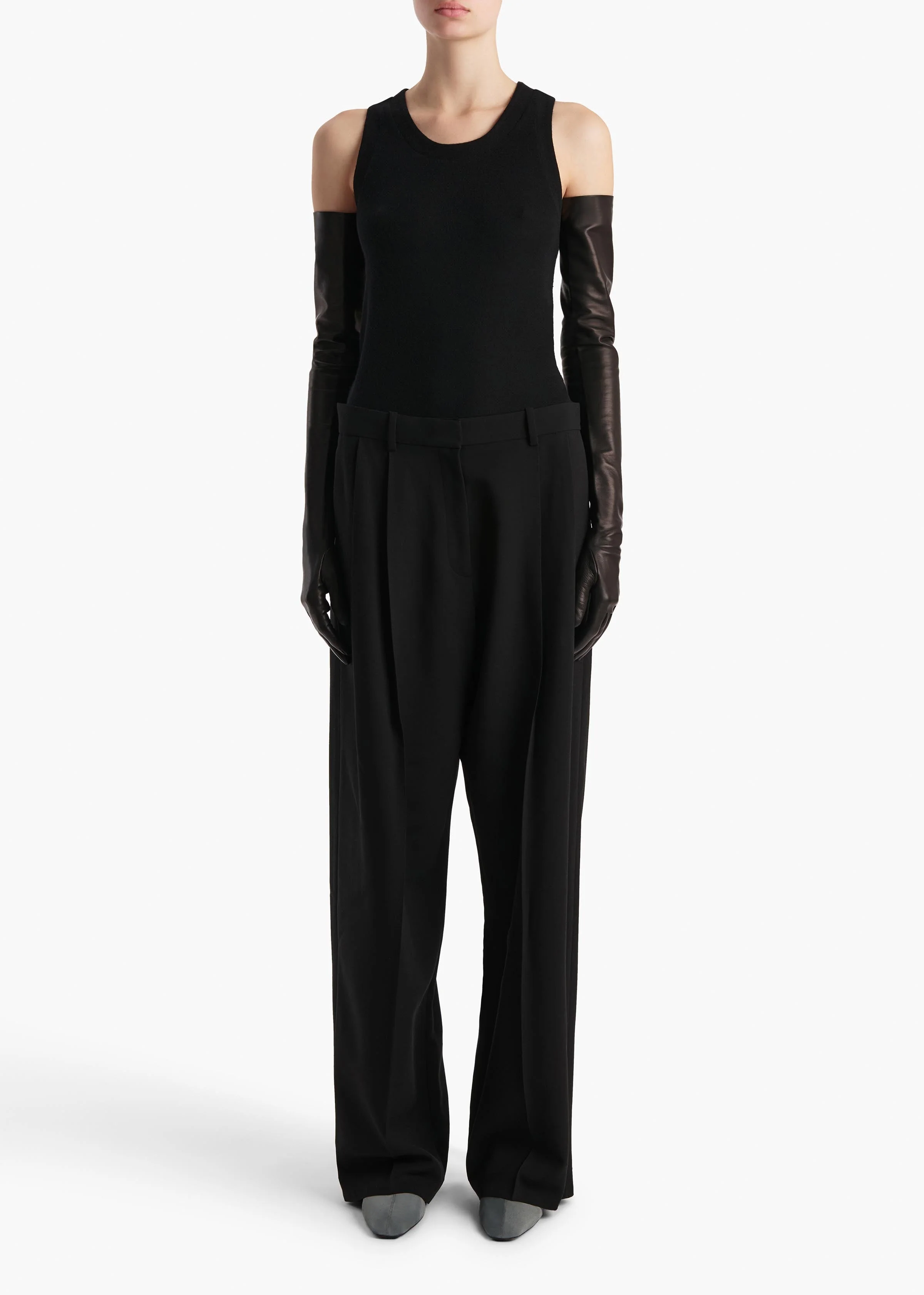 Khaite - Isha Top in Black Silk Cashmere Jersey - Image 9