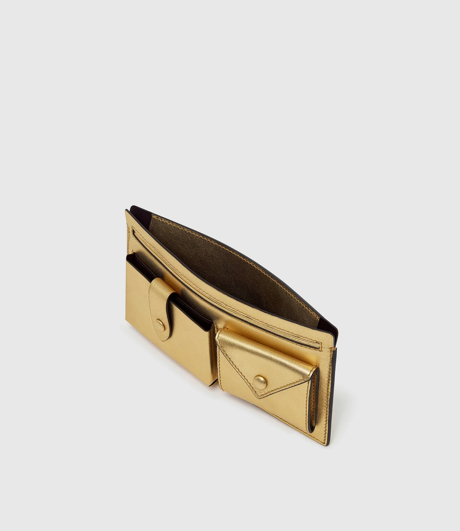 Metier - ISSIMO | Métier Inside Out Wallet Metallic Calfskin Gold - Image 2