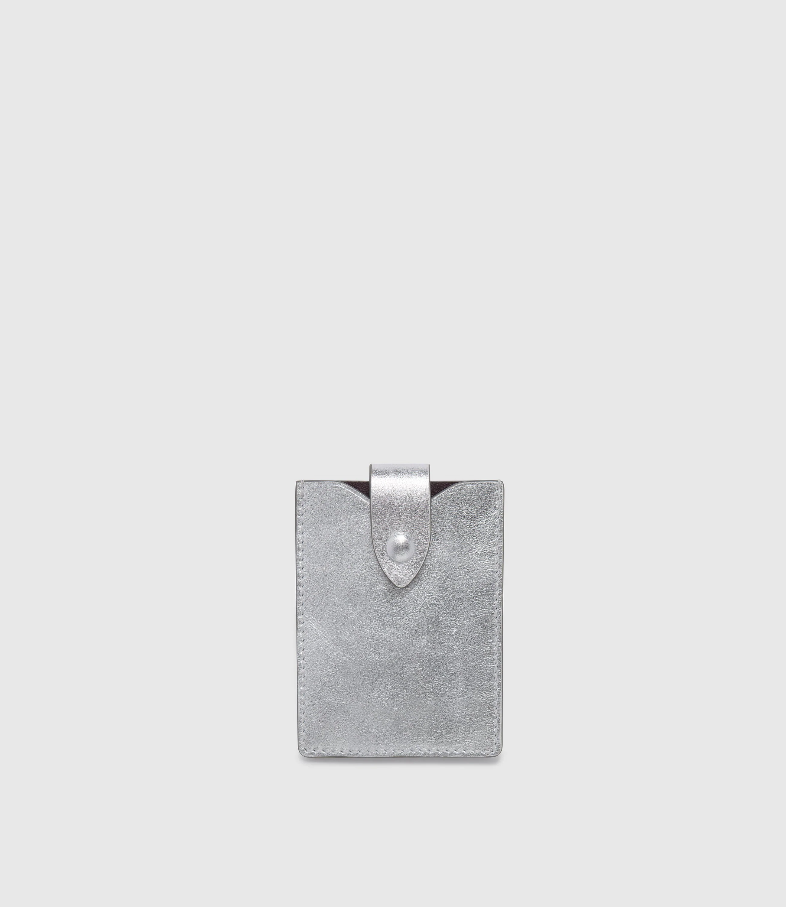 Metier - ISSIMO | Métier Small Wallet Metallic Calfskin Silver