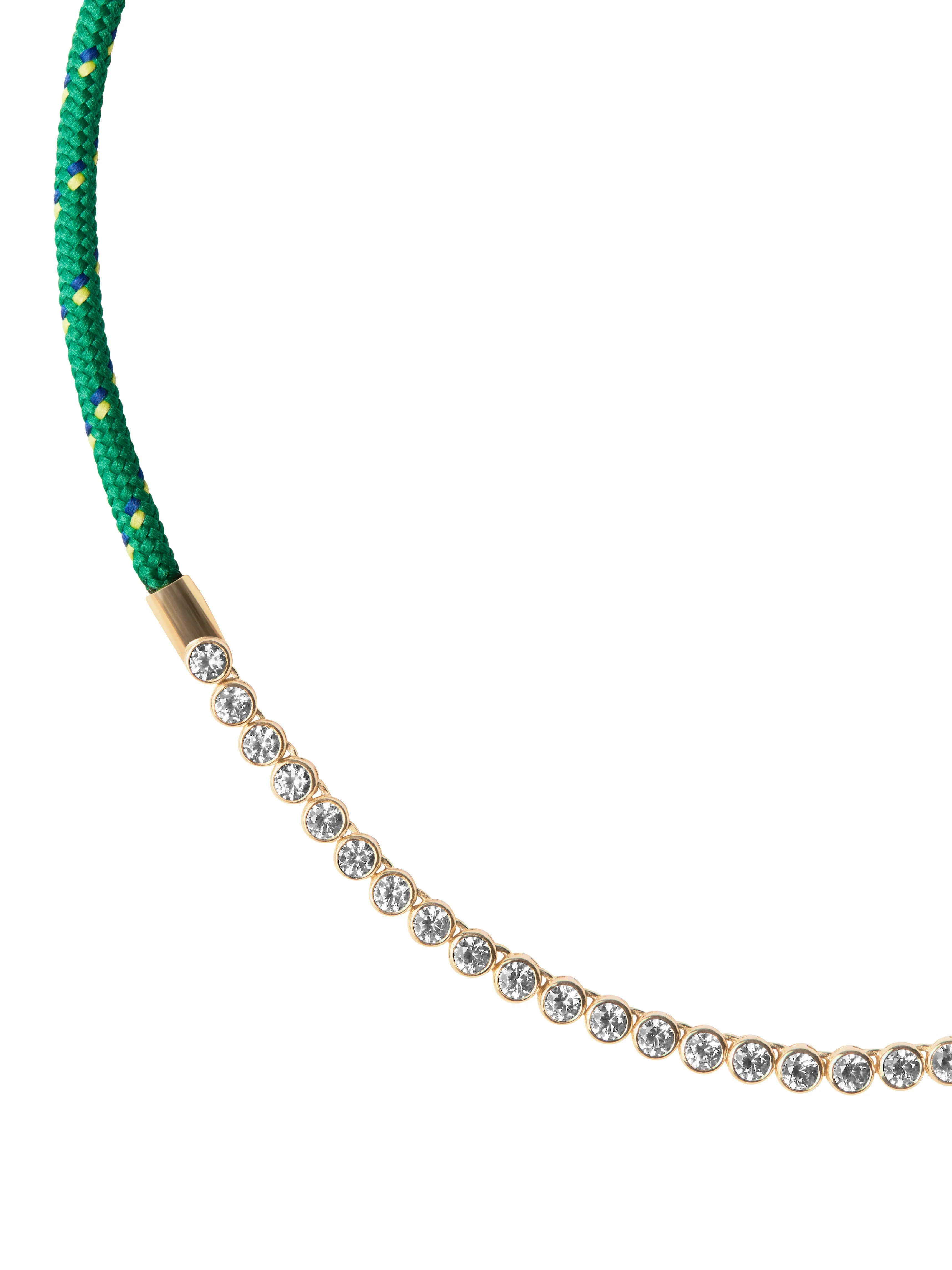 Dorsey - JAMES BEZEL LAB DIAMOND VERT PARACORD NECKLACE, 14K YELLOW GOLD - Image 2