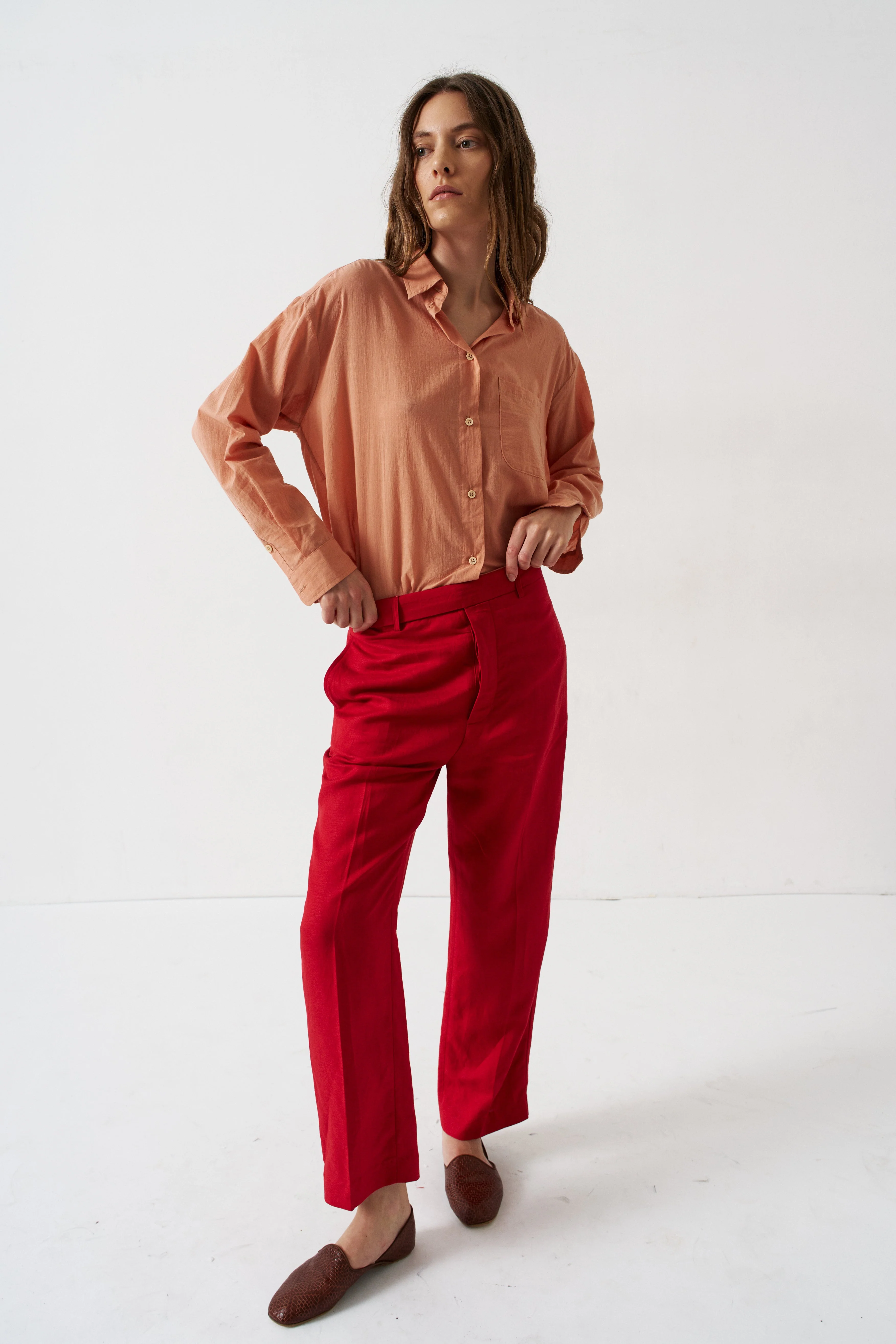 Jamie Haller - The Cotton Essential Shirt in Dusty Peach - Image 5