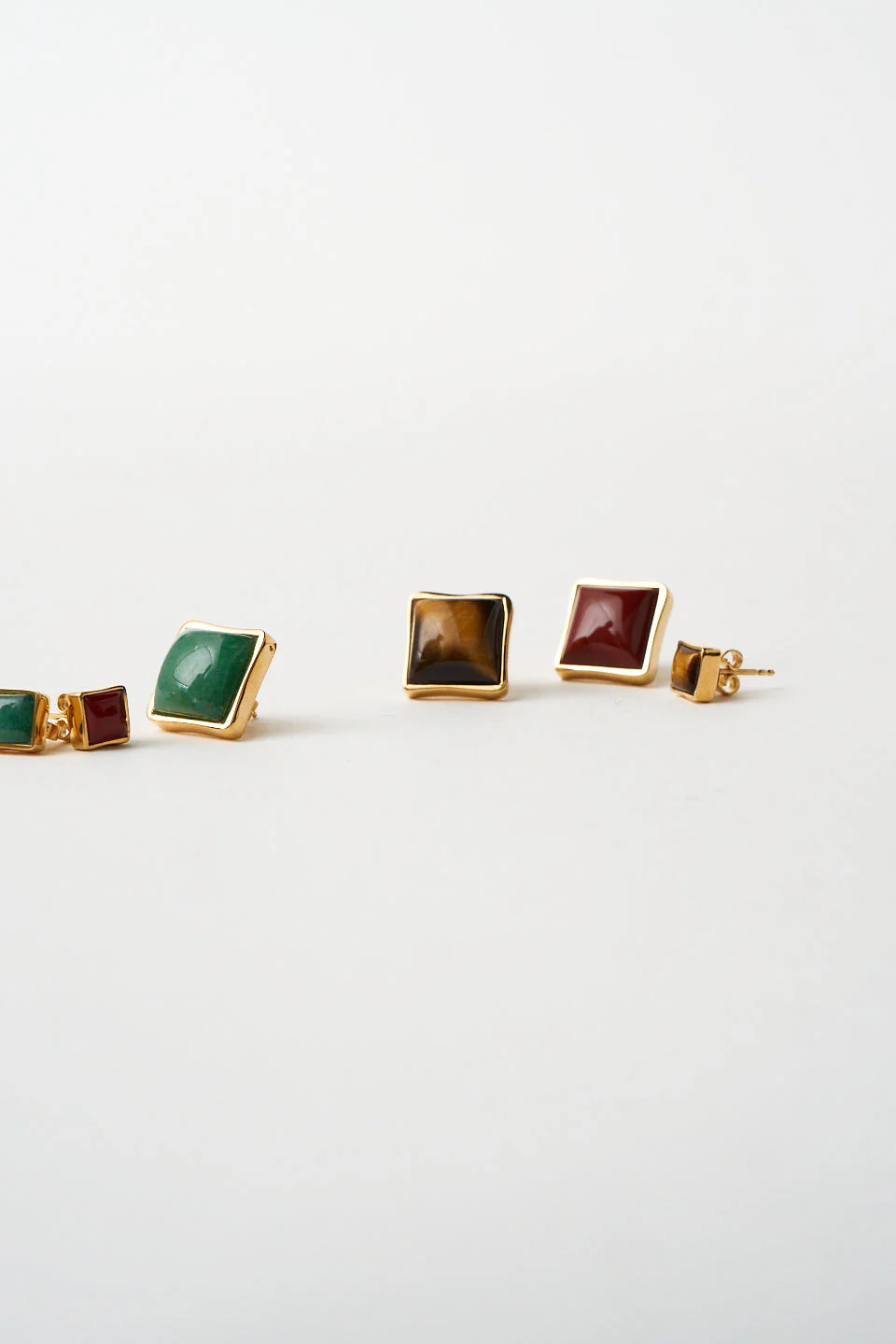 Jamie Haller - The Cufflink Stud Earring - Large in Dark Green Aventurine - Image 5