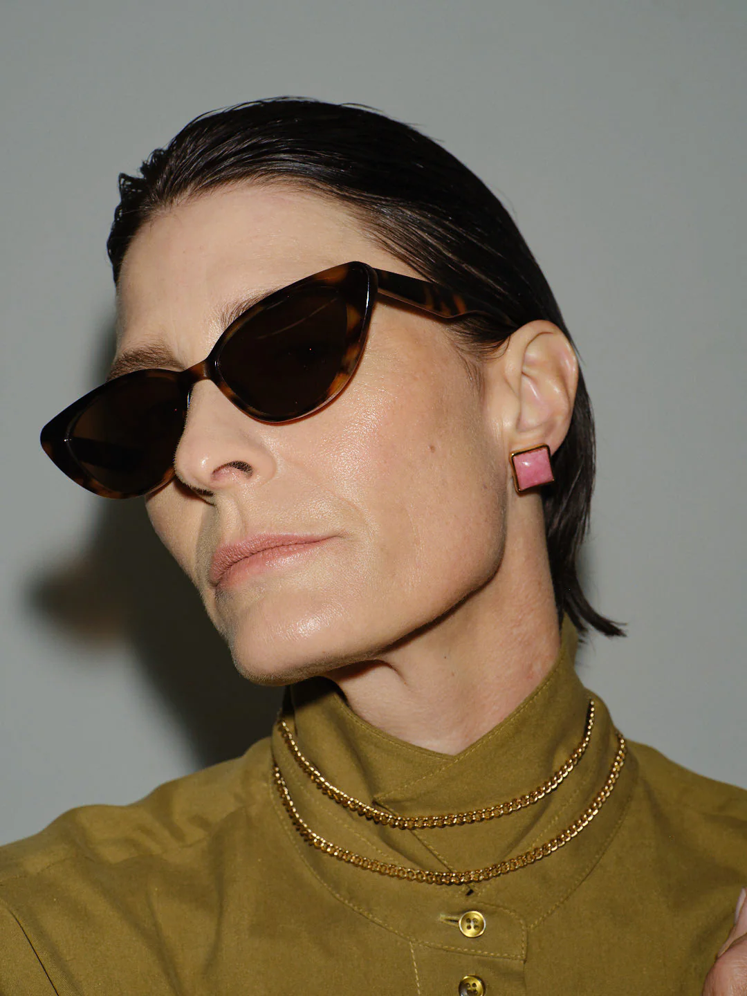 Jamie Haller - The Cufflink Stud Earring - Large in Rhodochrosite - Image 4