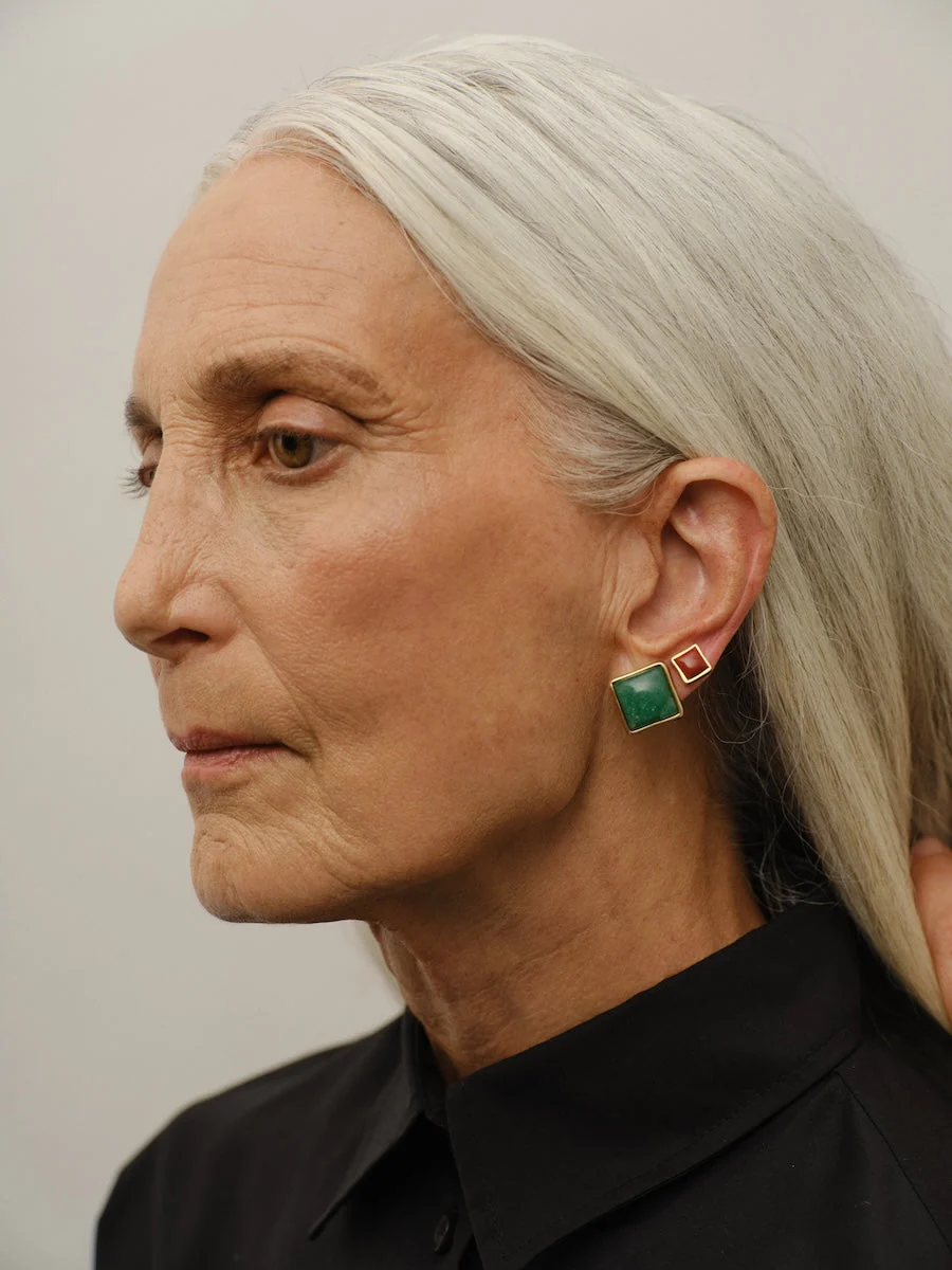 Jamie Haller - The Cufflink Stud Earring - Small in Dark Aventurine - Image 8