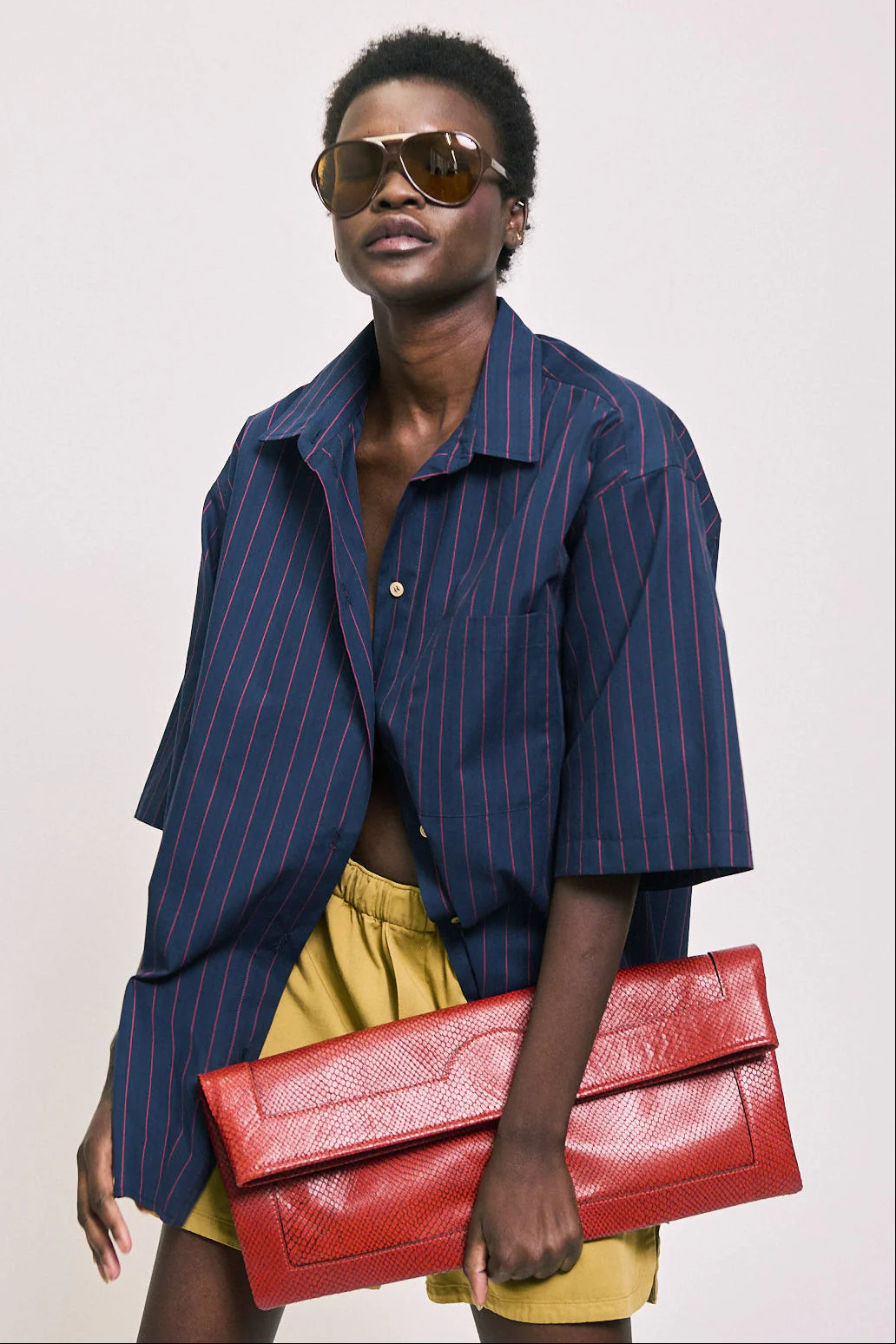 Jamie Haller - The Document Clutch in Red Snake