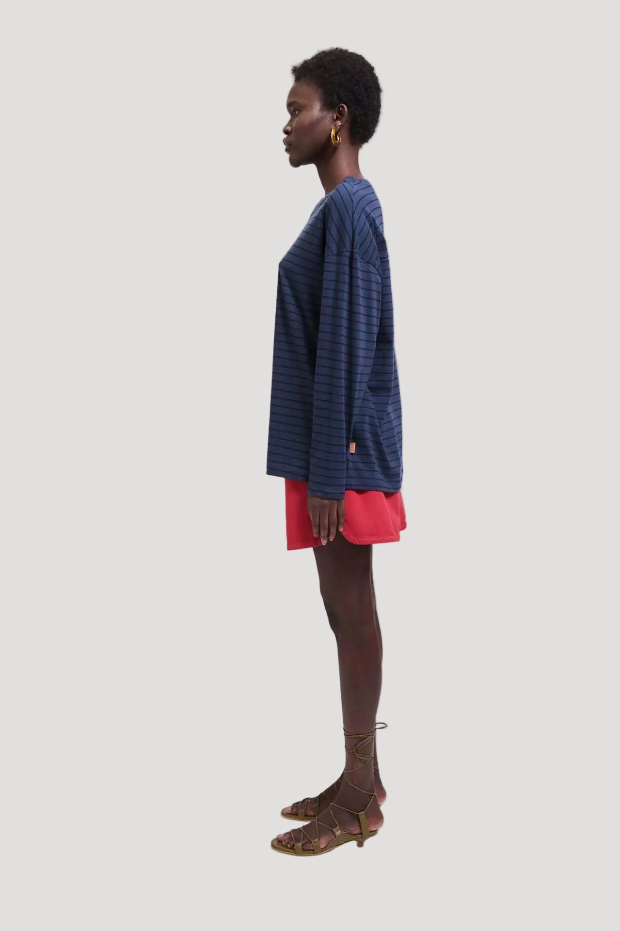 Jamie Haller - The High V Tee in Blue Stripe - Image 4