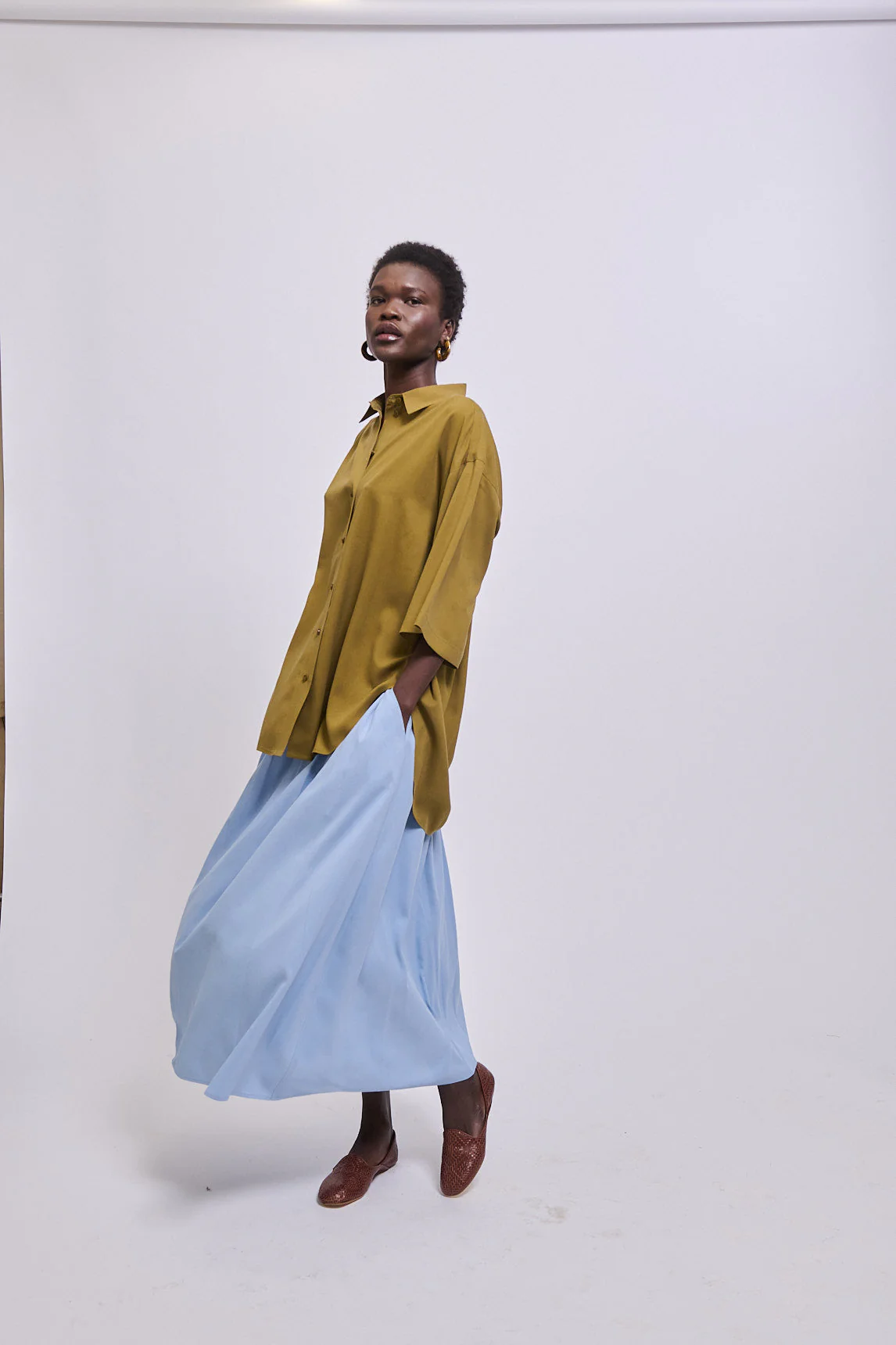 Jamie Haller - The Midi Swing Skirt in Sky Blue - Image 10