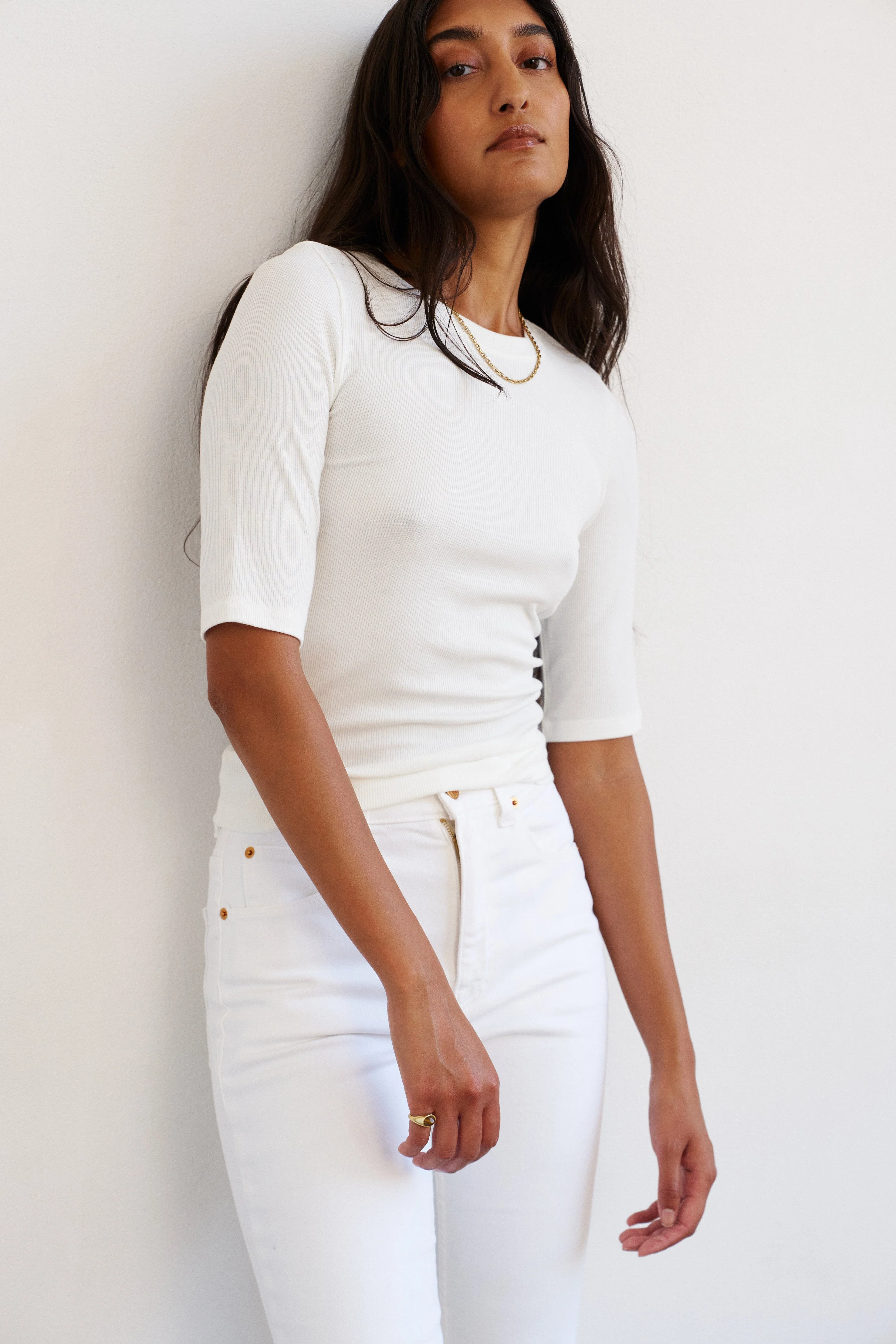 Jamie Haller - The Rib Elbow Crew in White - Image 6