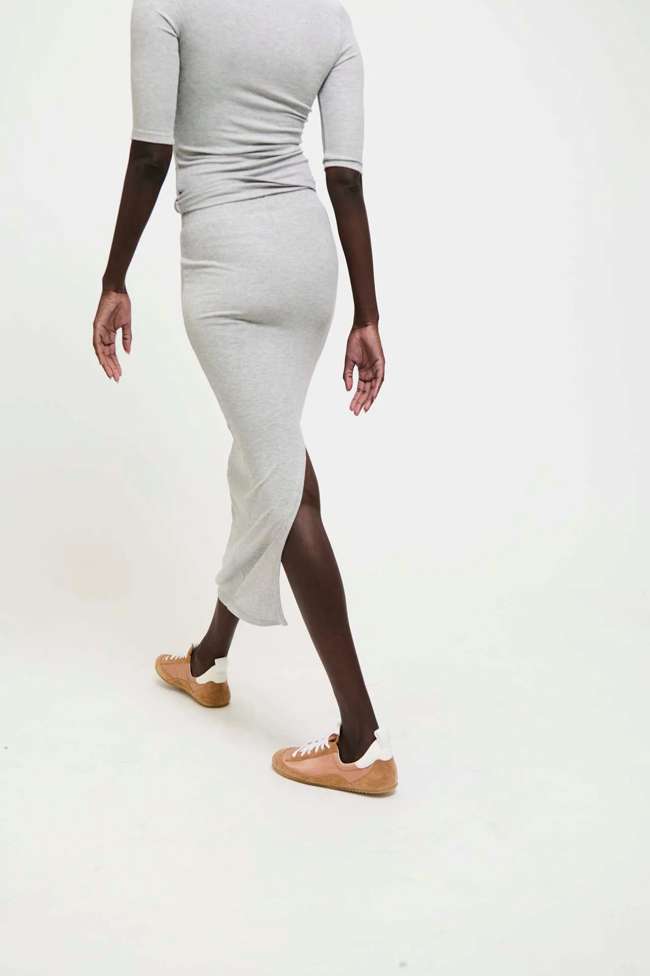 Jamie Haller - The Rib Pencil Skirt in Heather Grey - Image 3