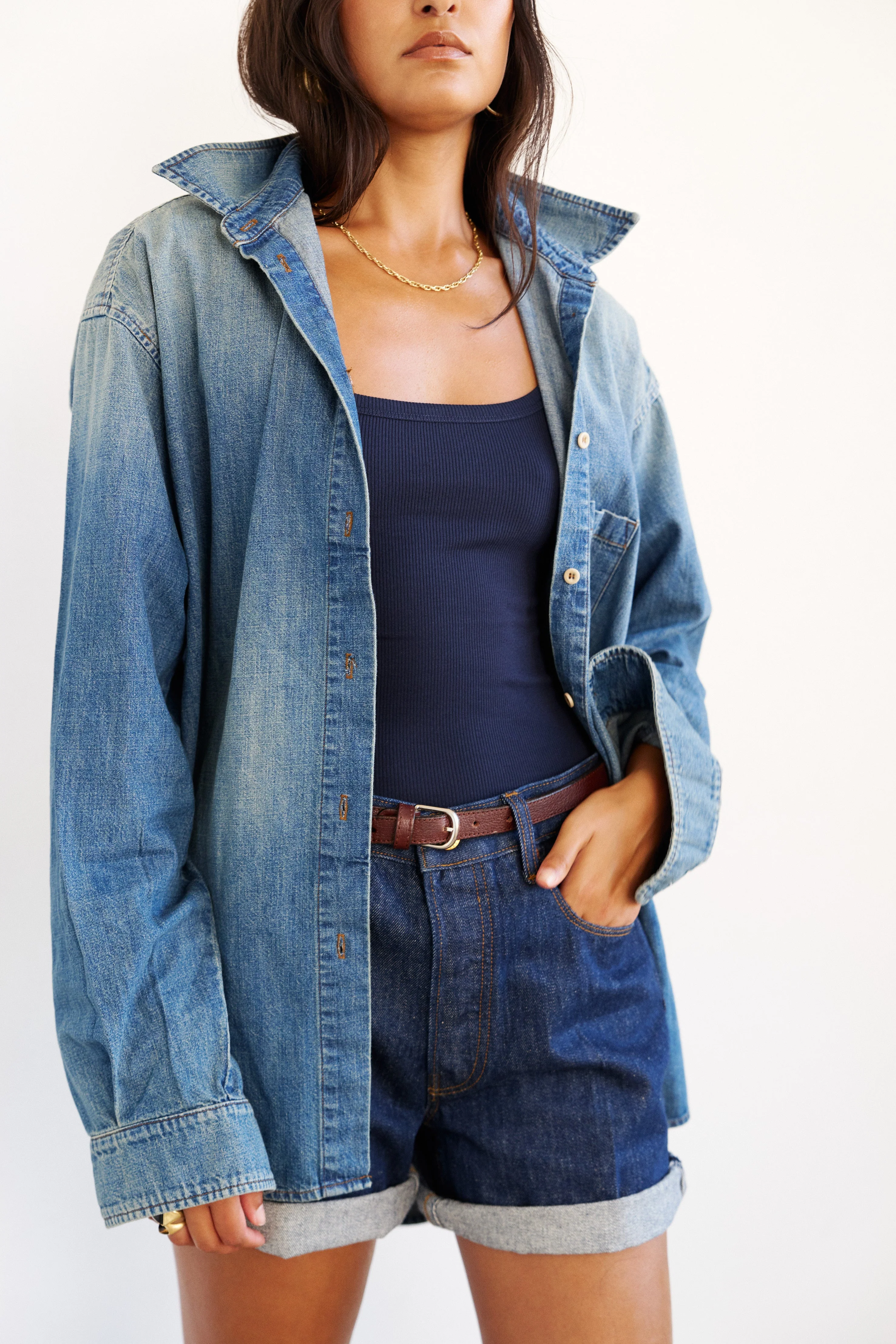 Jamie Haller - The Undershirt Rib Tank in Navy - Image 3