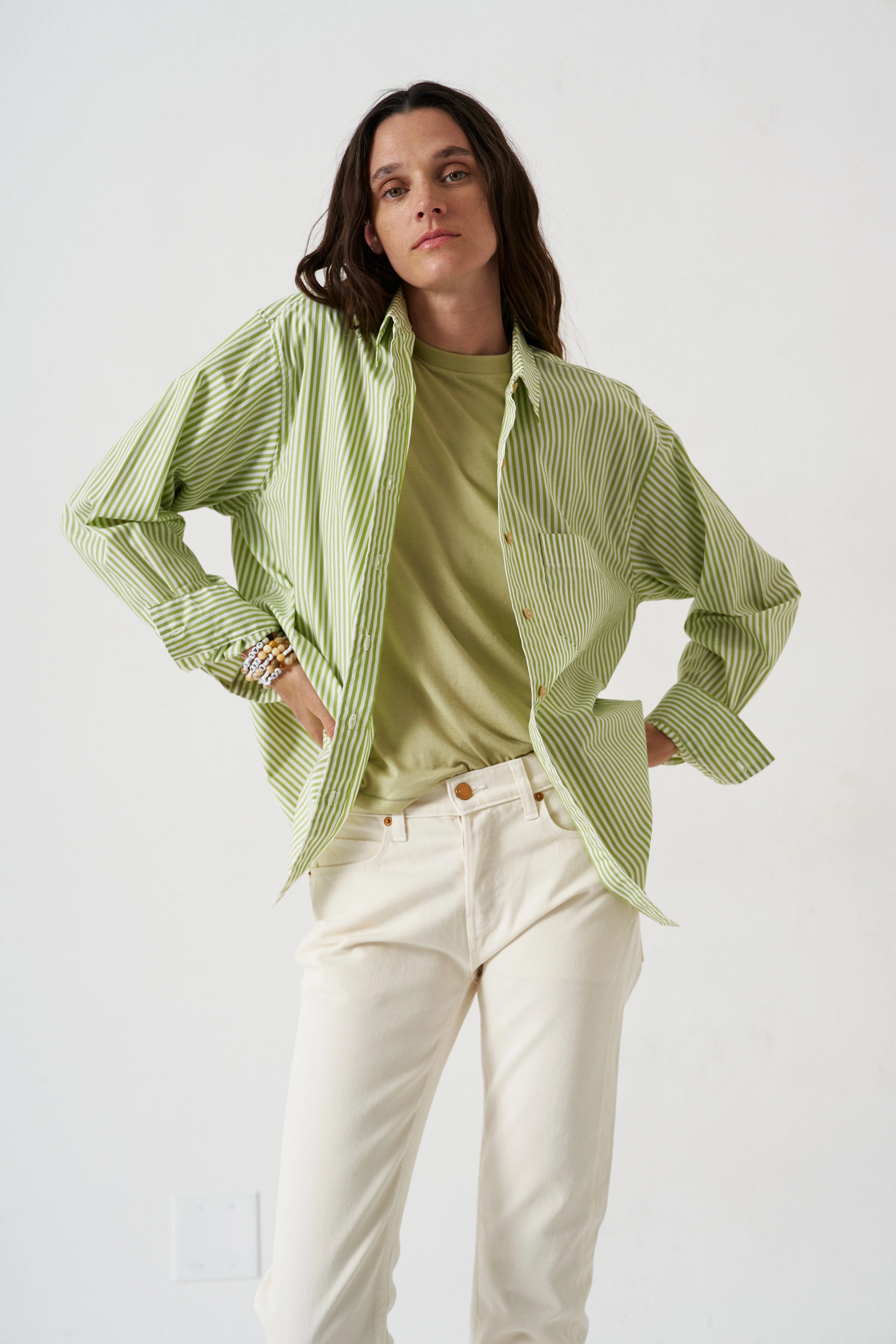 Jamie Haller - The Weekend Shirt in Lime Stripe - Image 7