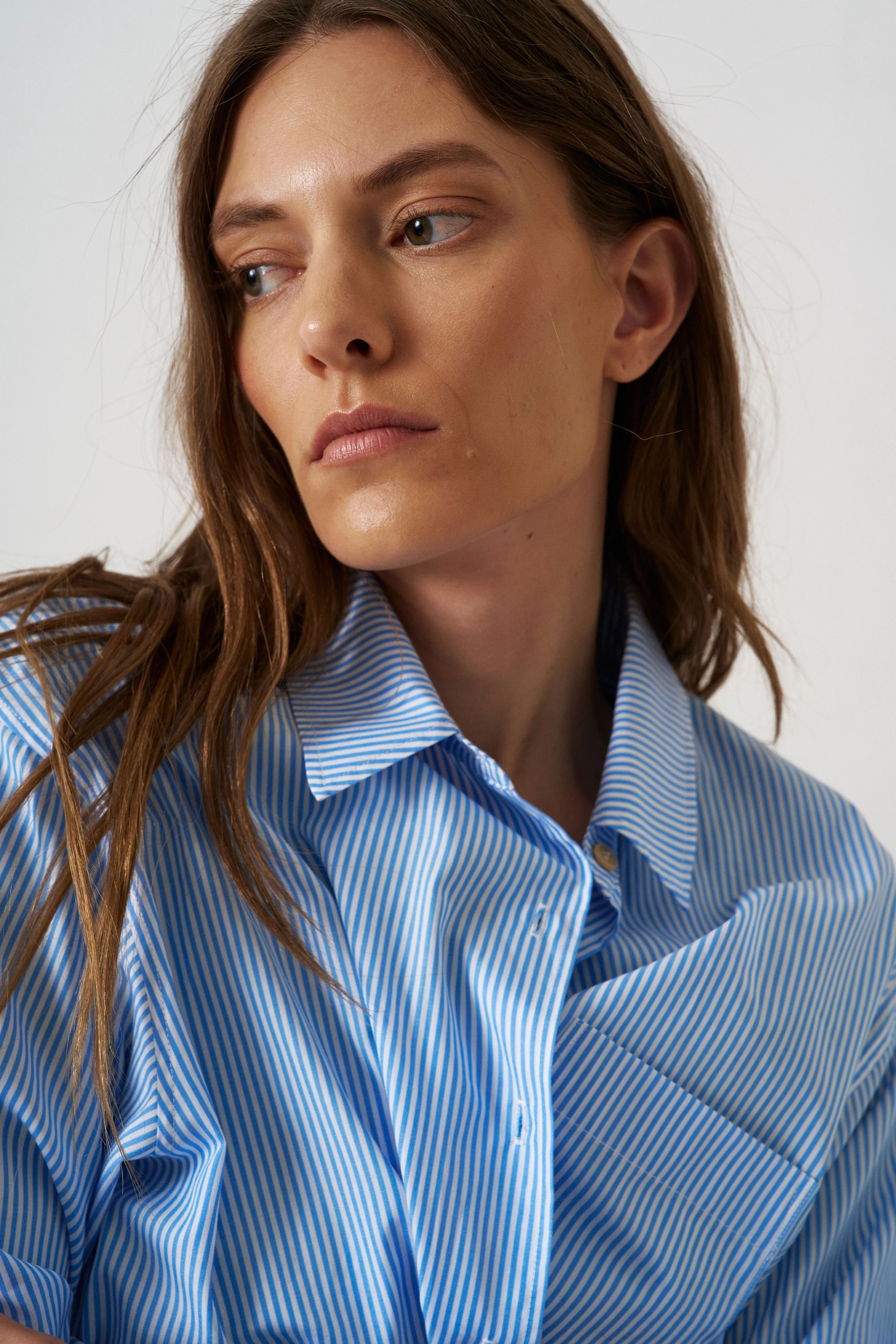 Jamie Haller - The Weekend Shirt in Teal Stripe - Image 8