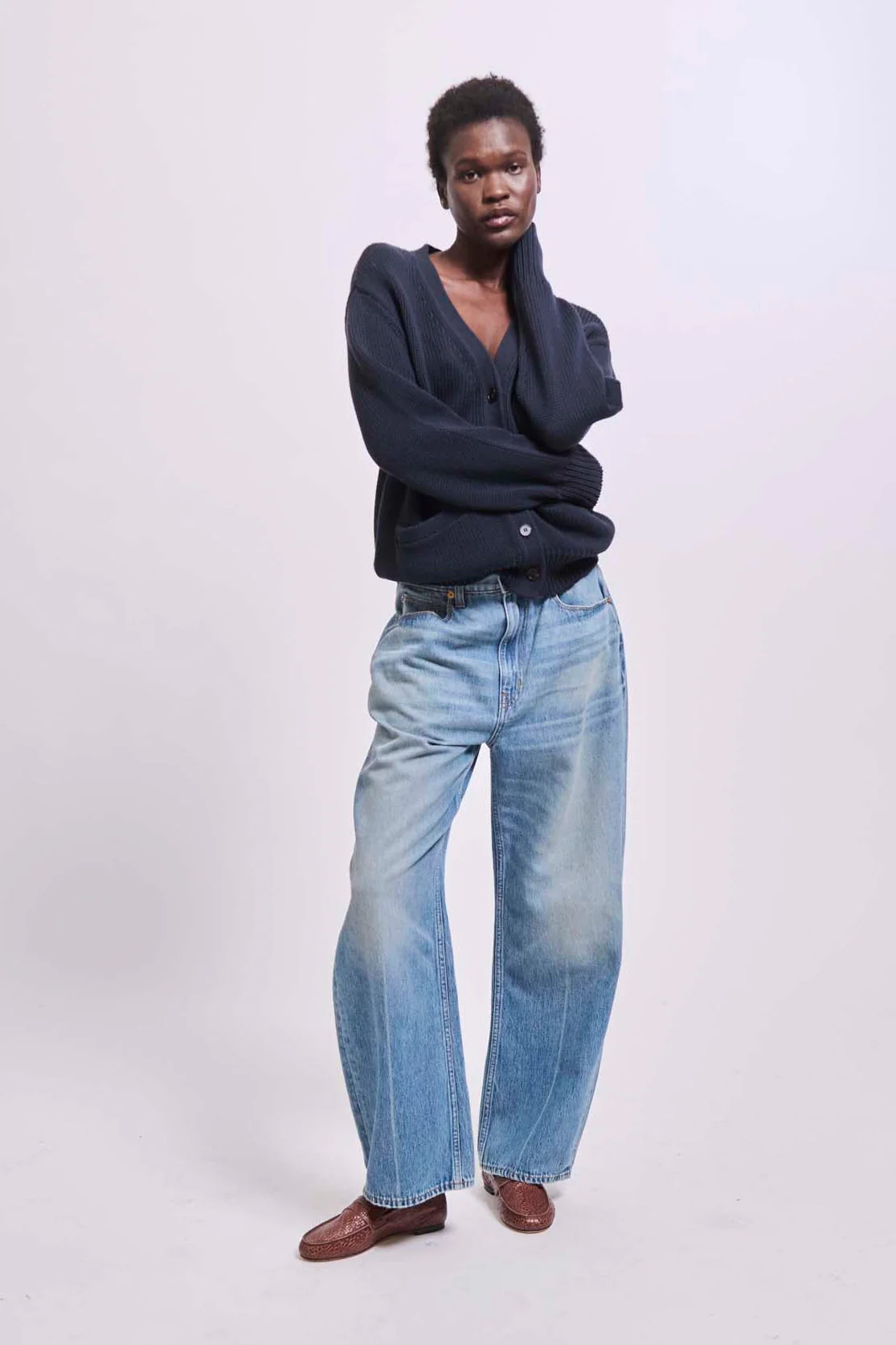 Jamie Haller - The Welt Pocket Cardigan in Navy - Image 3