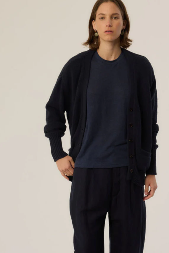 Jamie Haller - The Welt Pocket Cardigan in Navy - Image 8