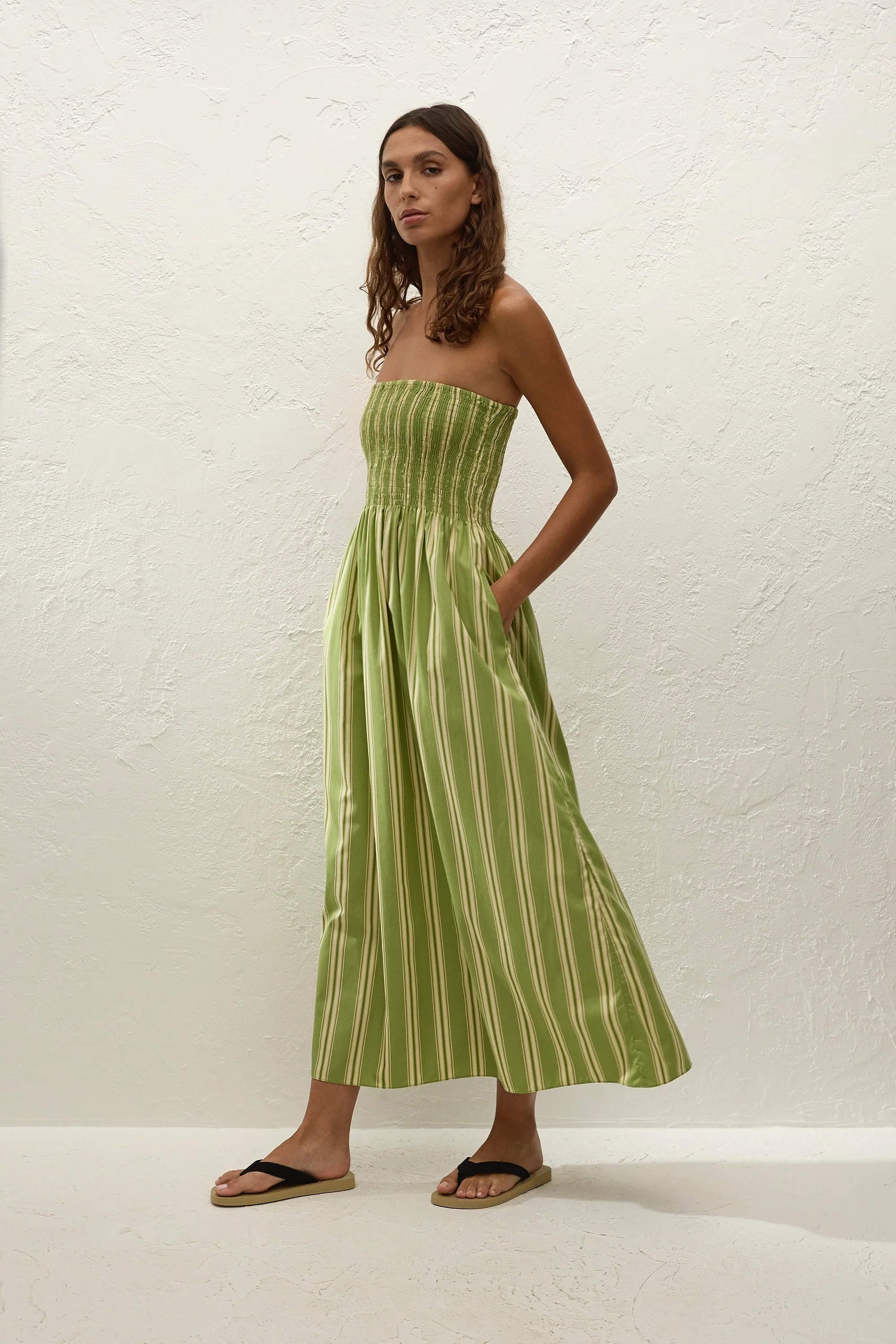 Faithfull - Jamie Midi Dress Ombre Stripe Juniper - Image 3