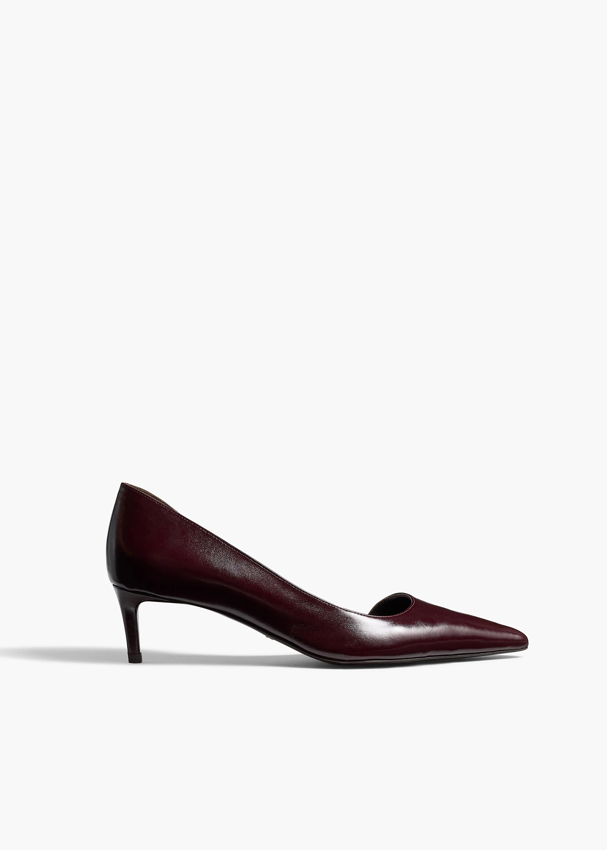 Khaite - Jett D'Orsay Low Pump in Bordeaux Glazed Leather - Image 7