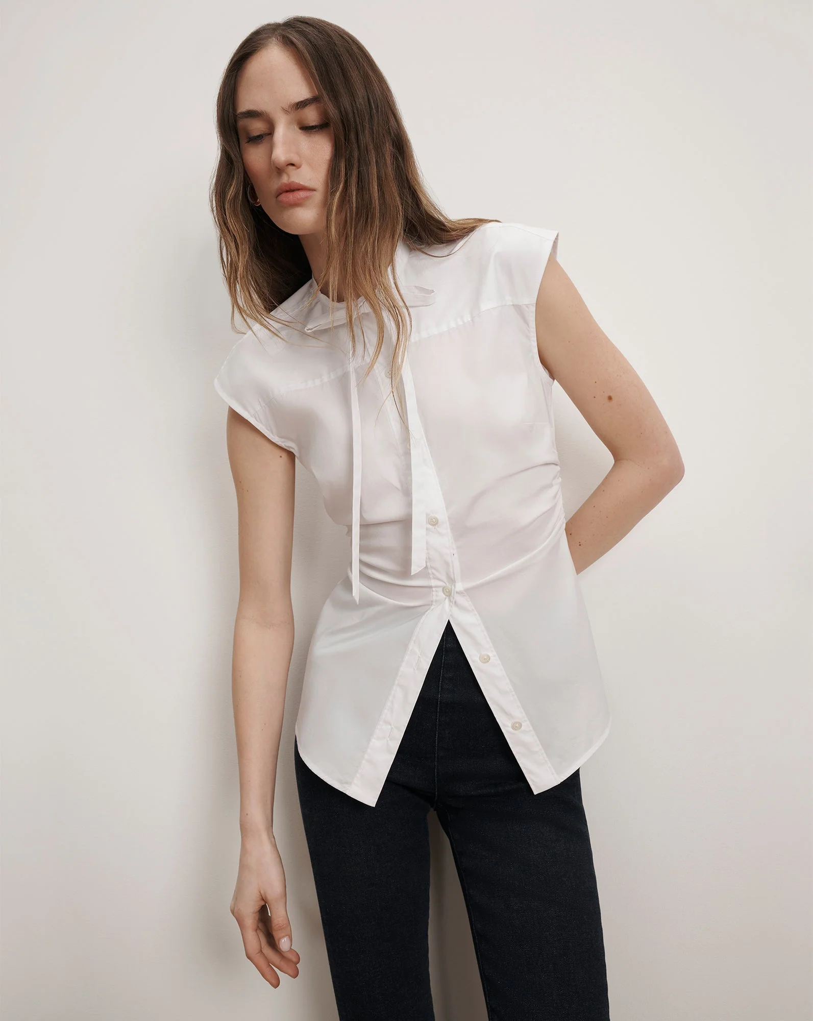 Veronica Beard - Joon Tie - Neck Button - Down Blouse